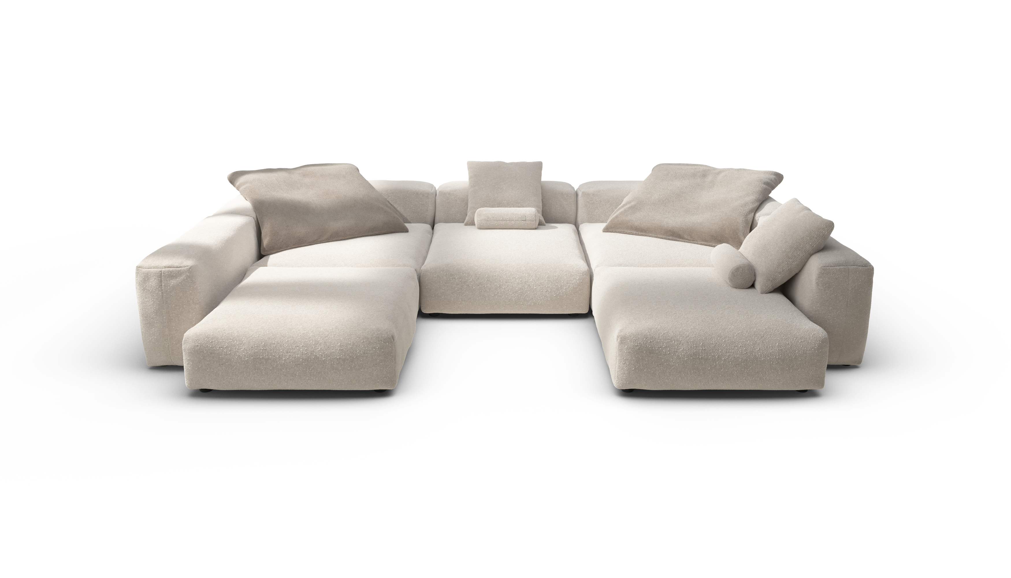 vetsak Sofa Set 06 divano a U crema in Nub 377x241