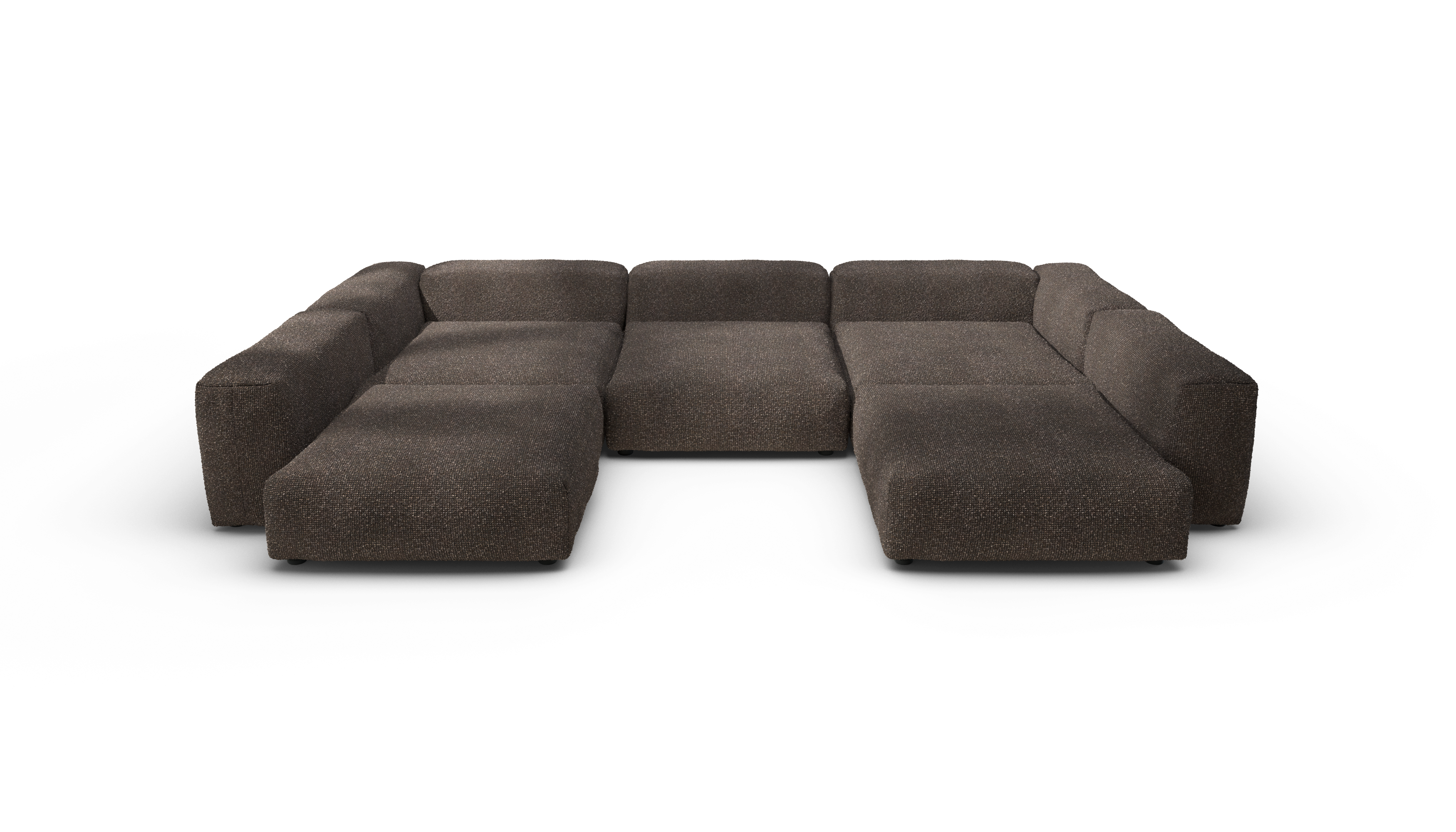 vetsak Sofa Set 06 divano angolare Nub Walnut 7 posti a U
