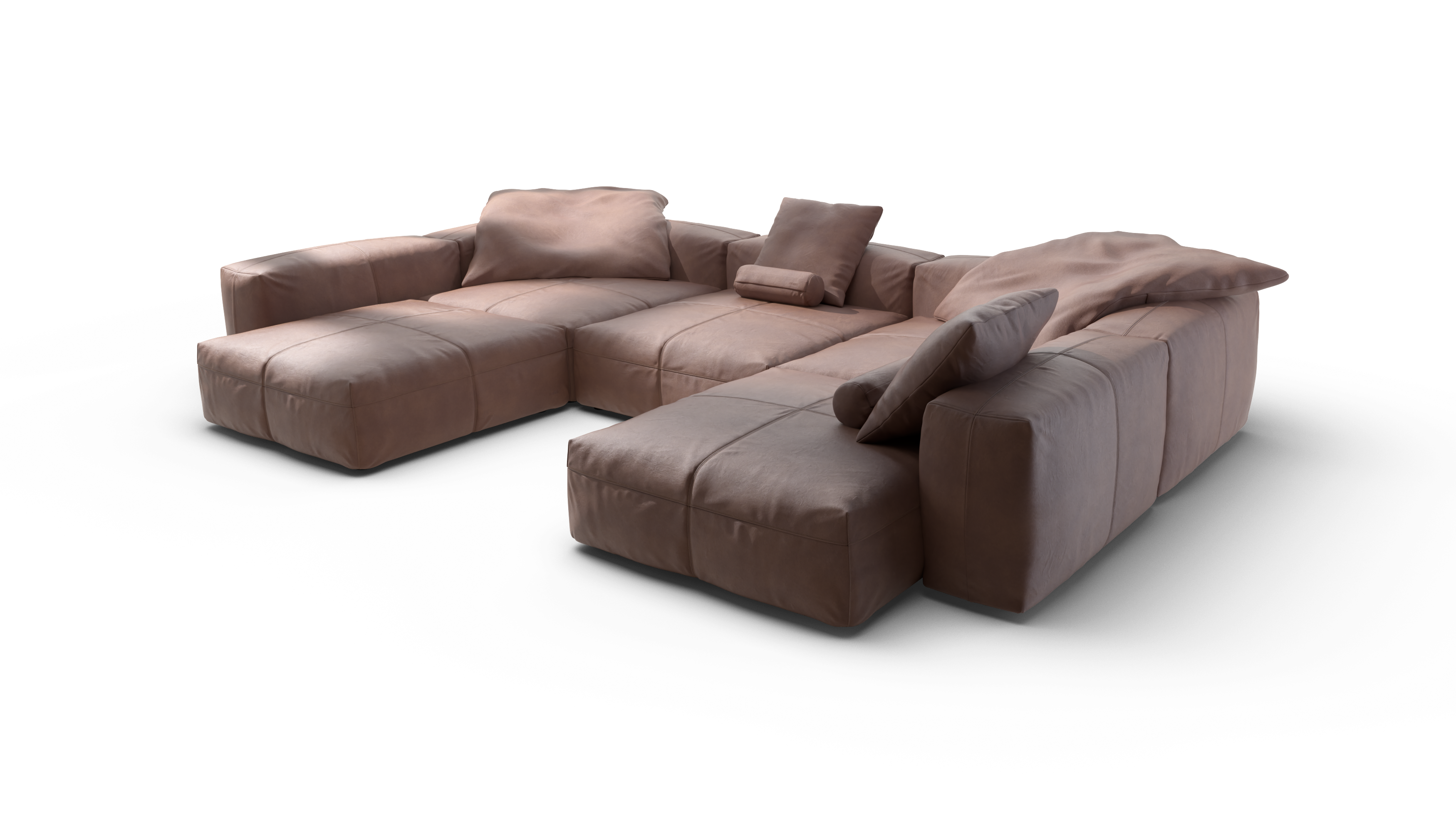 vetsak Sofa Set 06 divano modulare pelle Stone a U