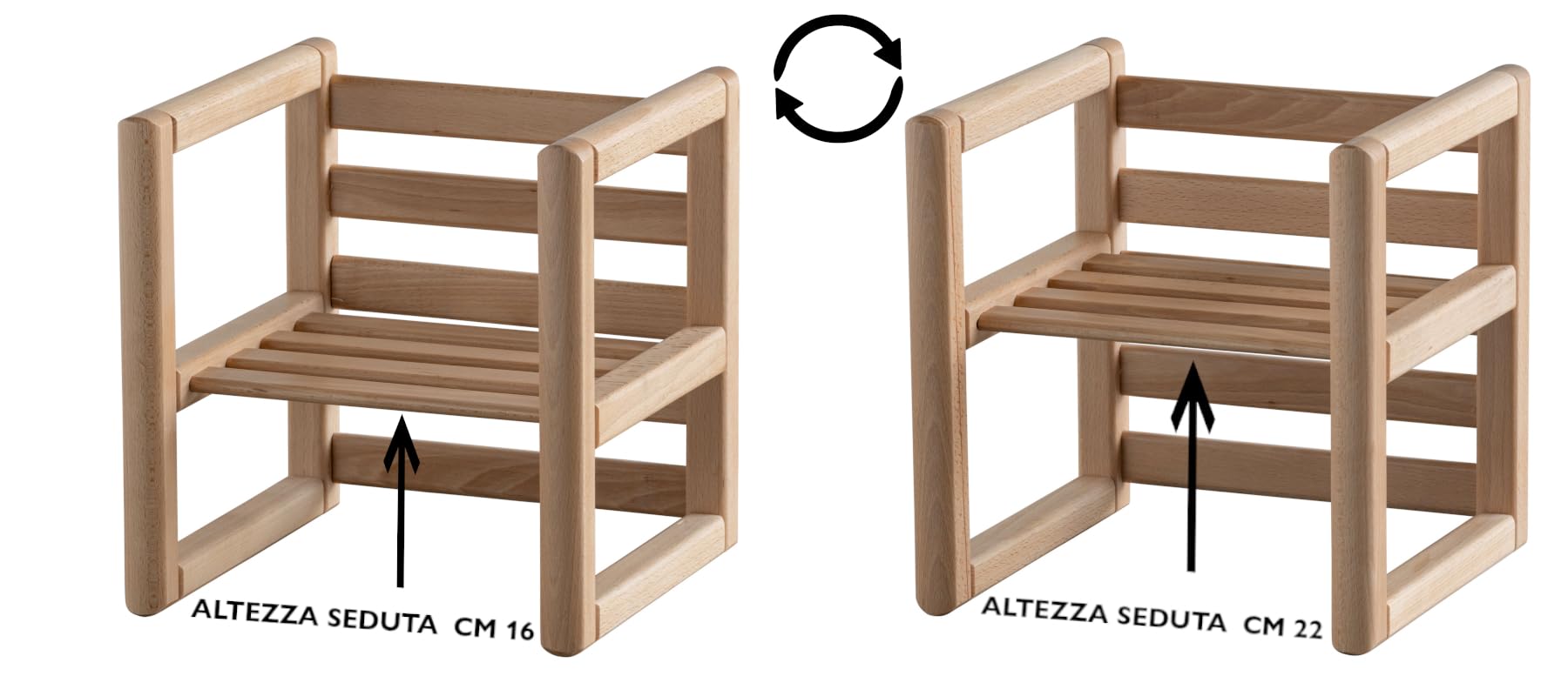 Essegi Chichibio Sedia Sgabello Bambino 2 Altezze