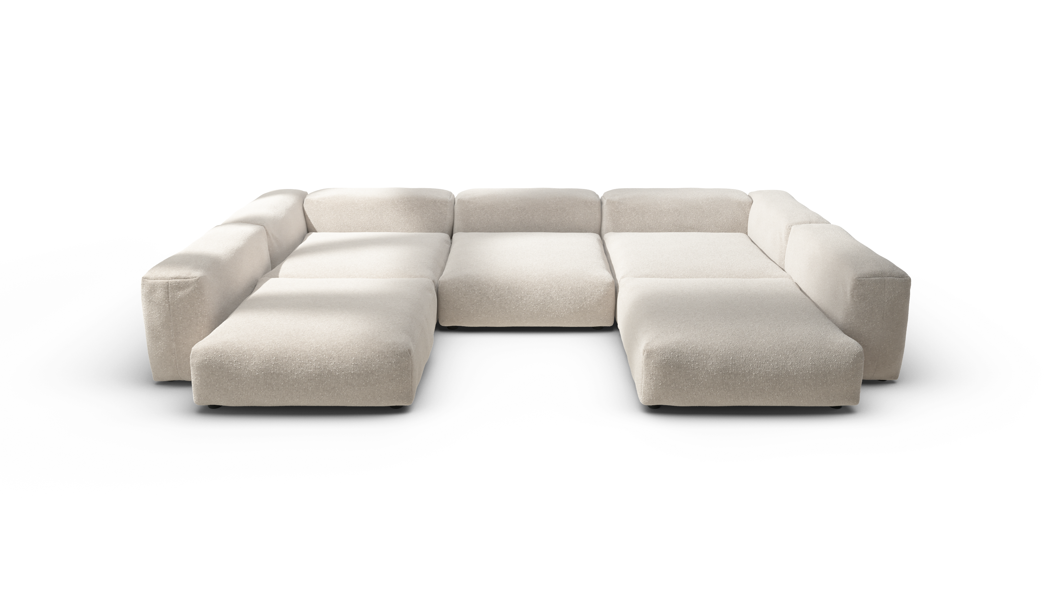 vetsak Sofa Set 06 divano a U crema in Nub 377x241