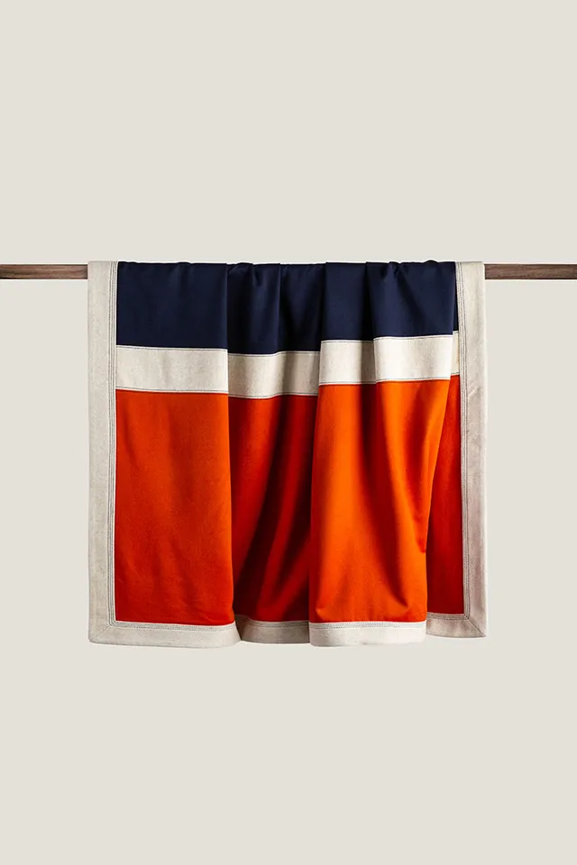Ravasi Ischia plaid lana e cachemire blu navy 185x148 cm