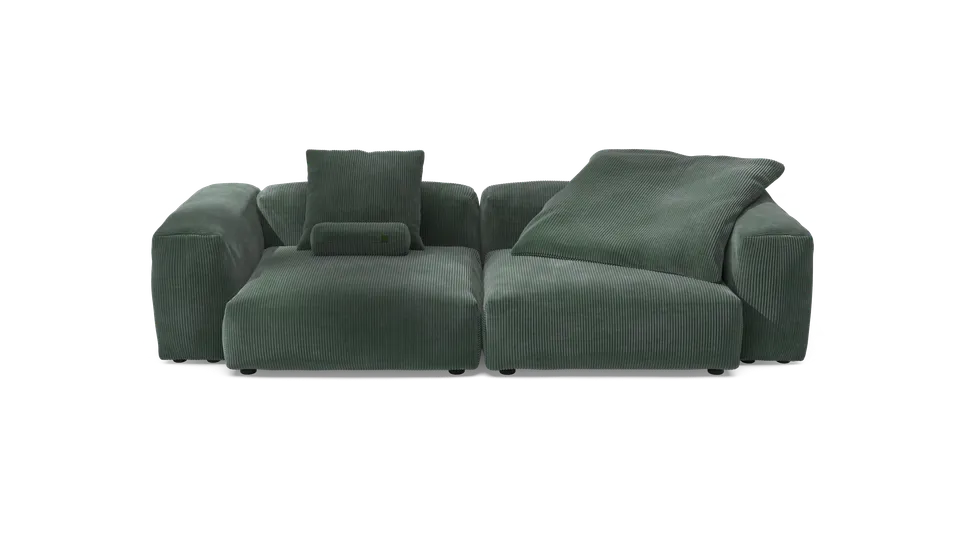 vetsak Sofa Set 02 Large divano Cord Velour Hunter 3,5 posti