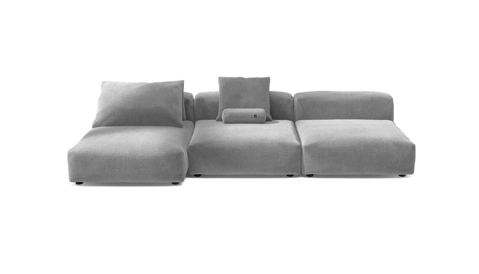 vetsak Sofa Set 04 divano modulare Cord Velour Grey