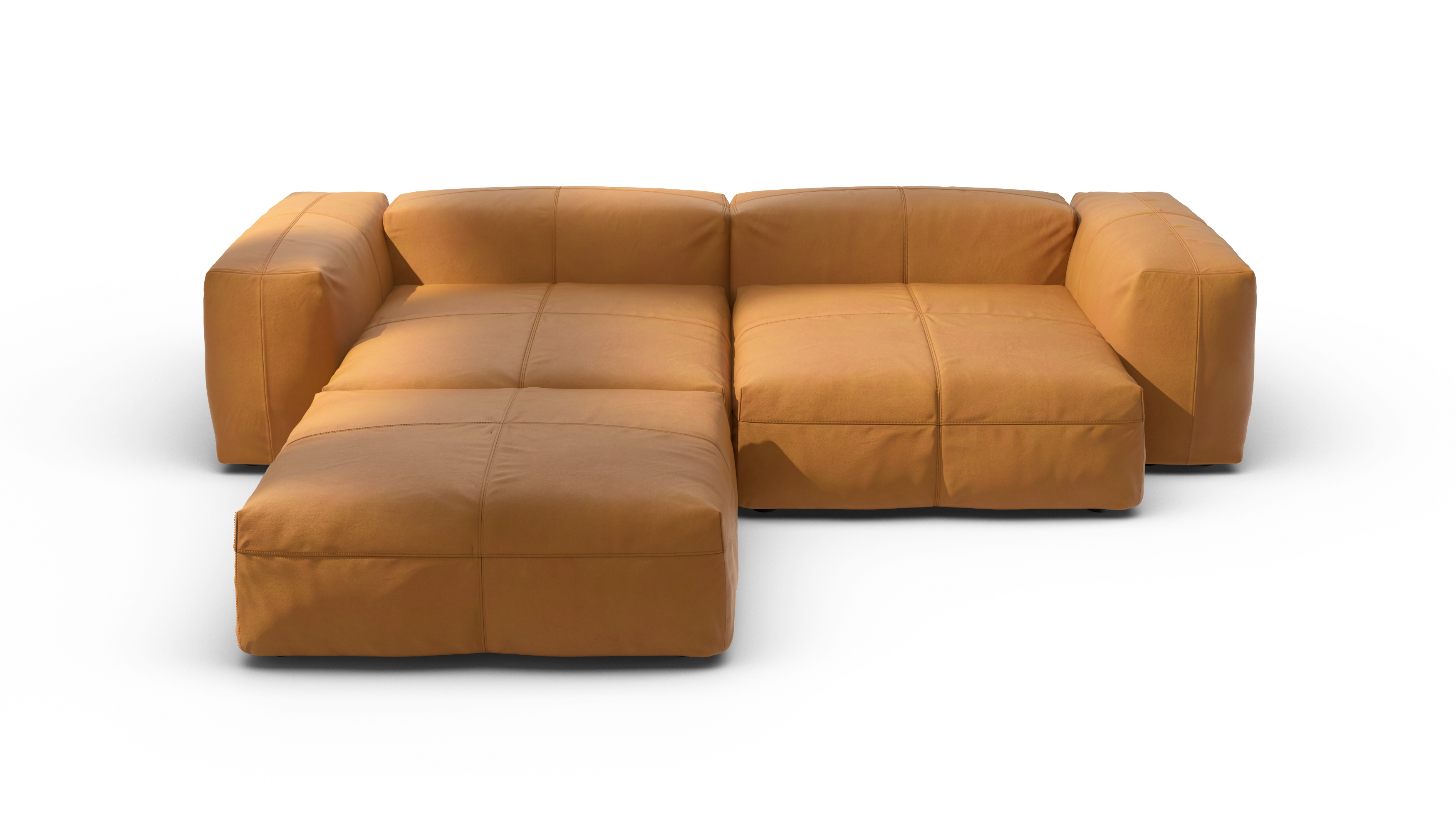 vetsak Sofa Set 03 divano angolare pelle marrone