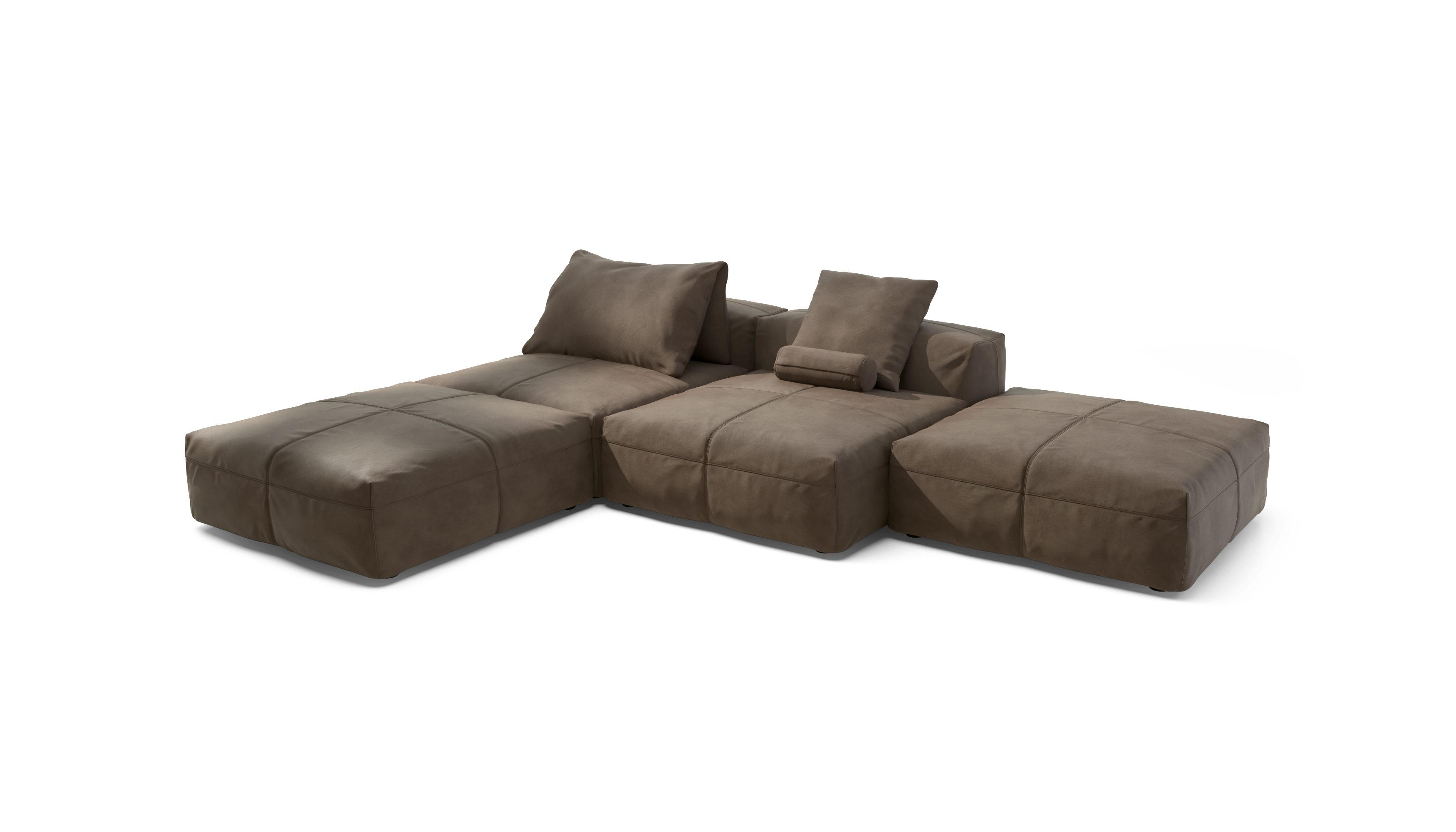 vetsak Sofa Set 08 Daybed divano modulare cacao in pelle