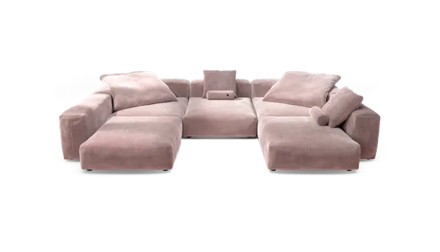 vetsak Sofa Set 06 divano modulare Cord Velour Blossom a U