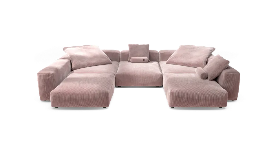 vetsak Sofa Set 06 divano modulare Cord Velour Blossom a U