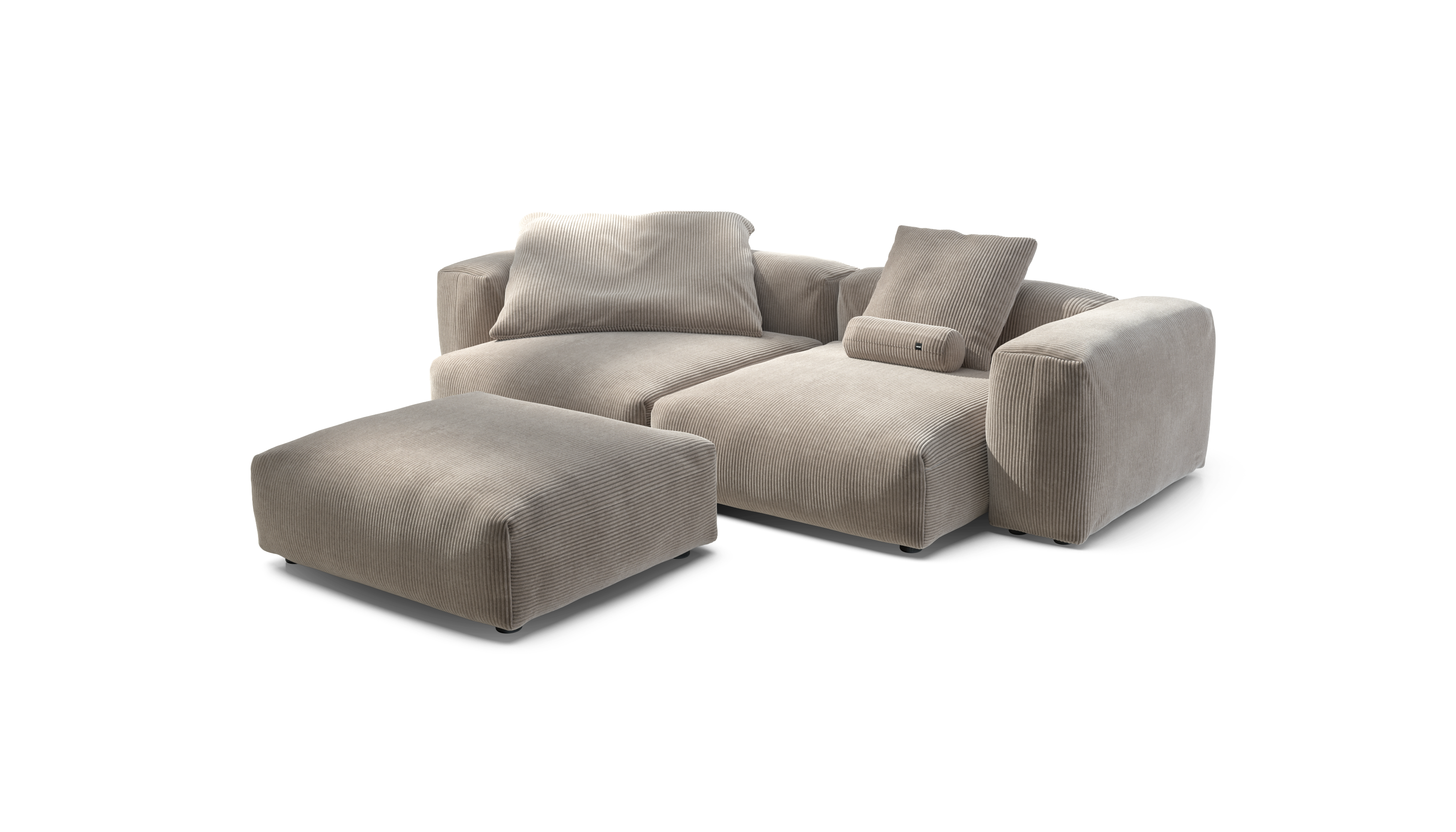 vetsak Sofa Set 03 divano platino velluto 3,5 posti a L