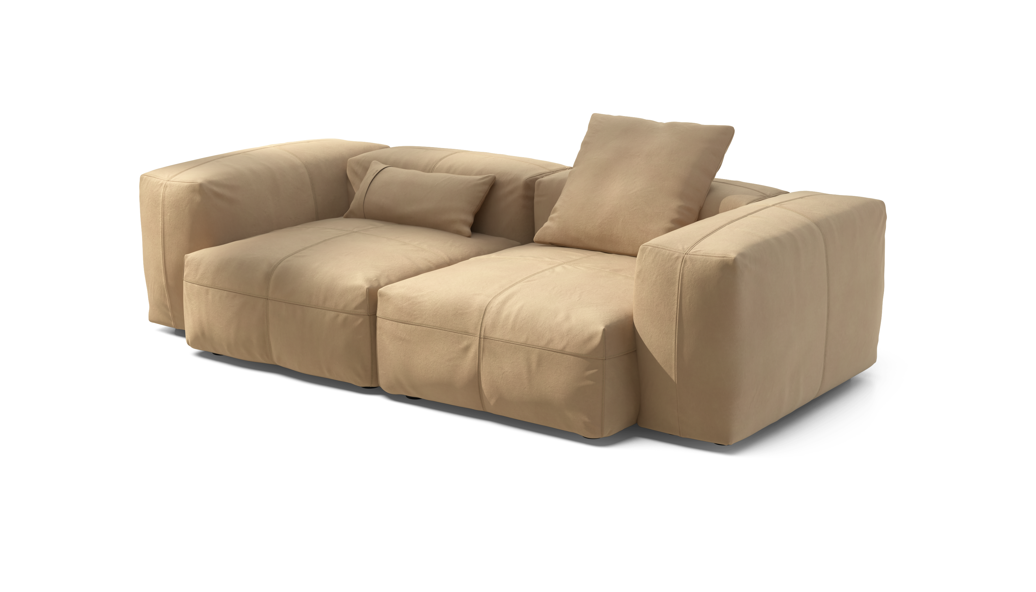 vetsak Sofa Set 02 Medium divano modulare Leather Beige 3 posti