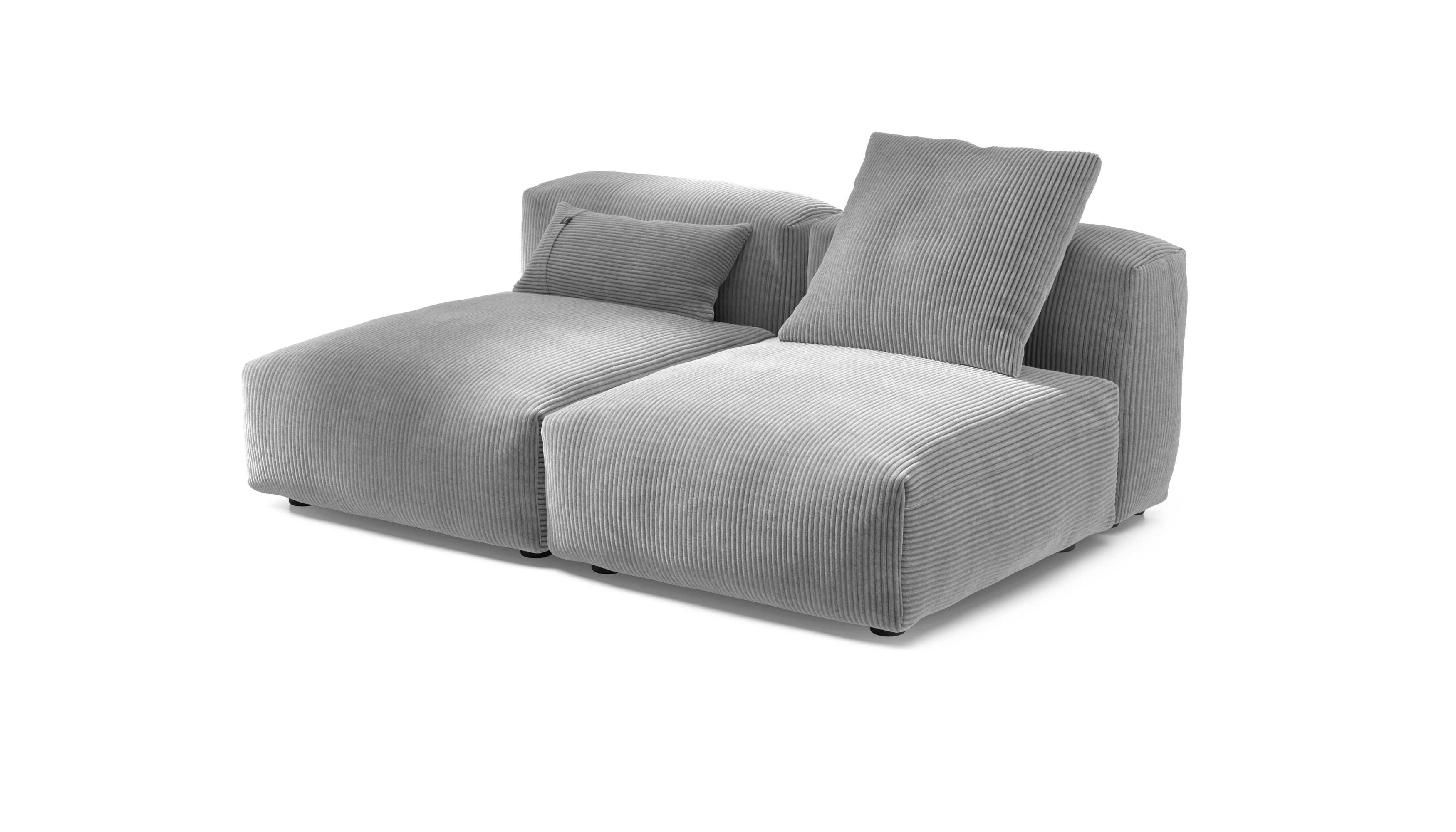 vetsak Sofa Set 01 Medium divano velluto grigio 2,5 posti