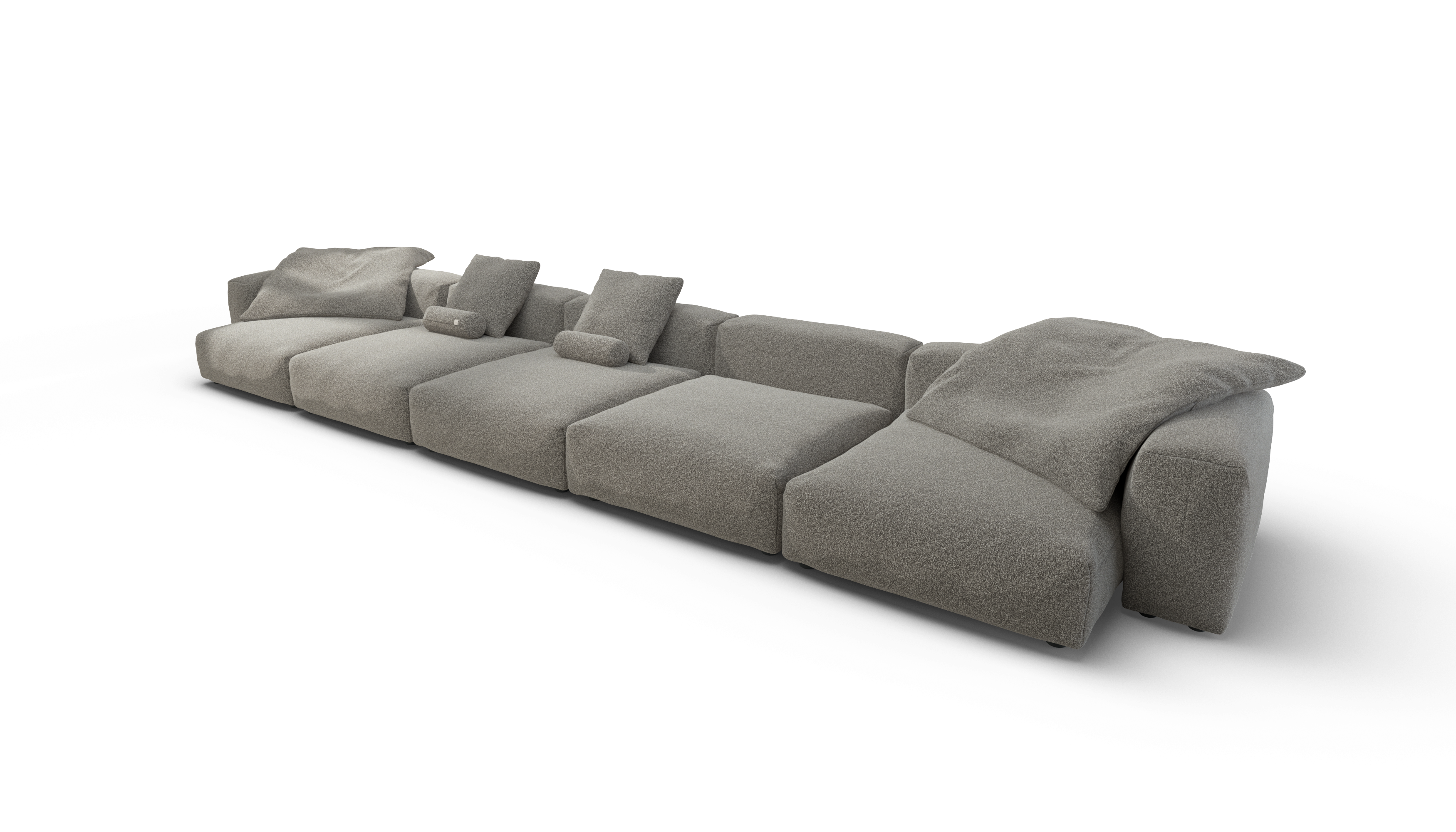 Vetsak Sofa Set 06 divano modulare platino pebble 7 posti