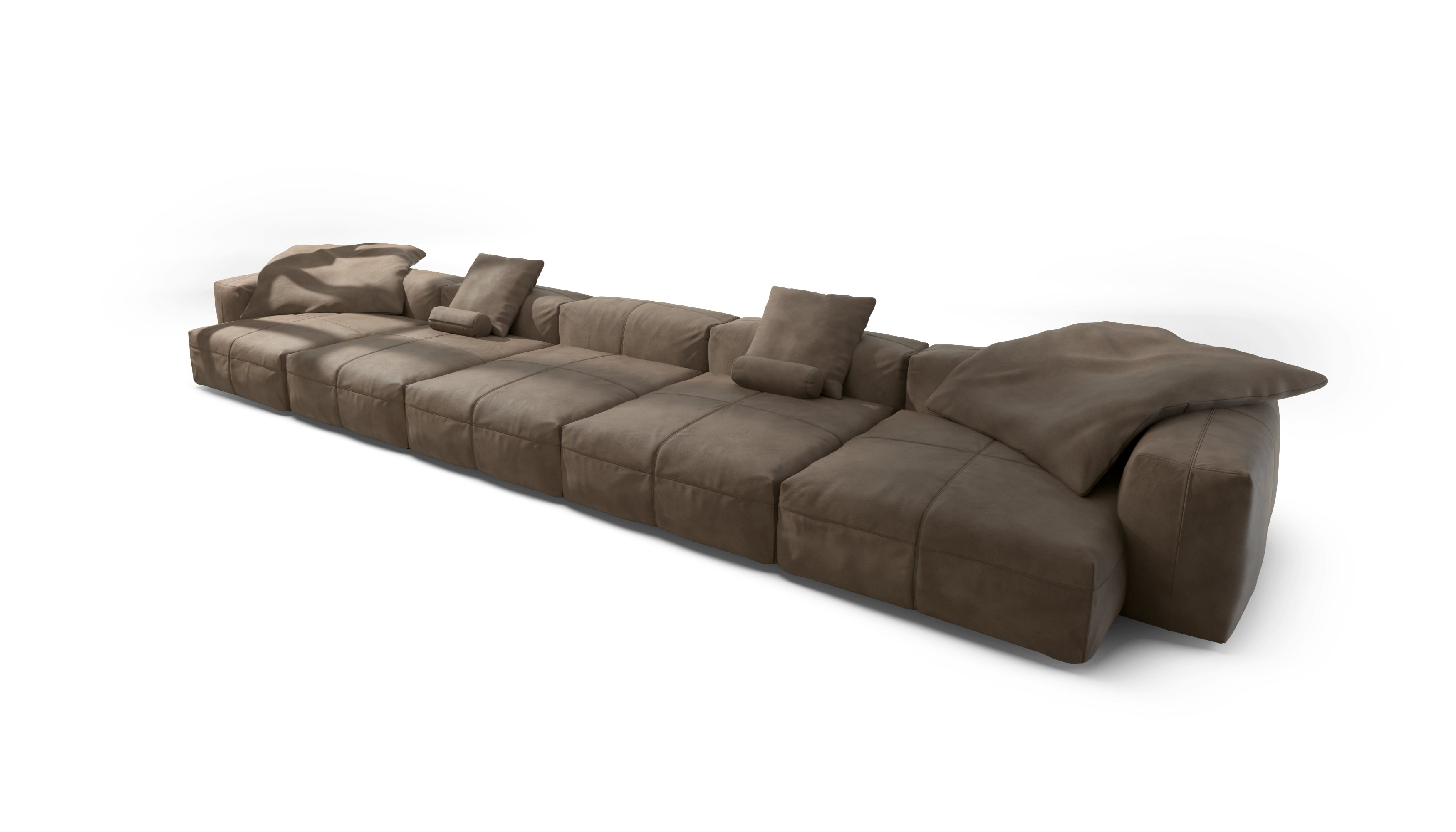 vetsak Sofa Set 06 divano cacao pelle 6,5 posti a U