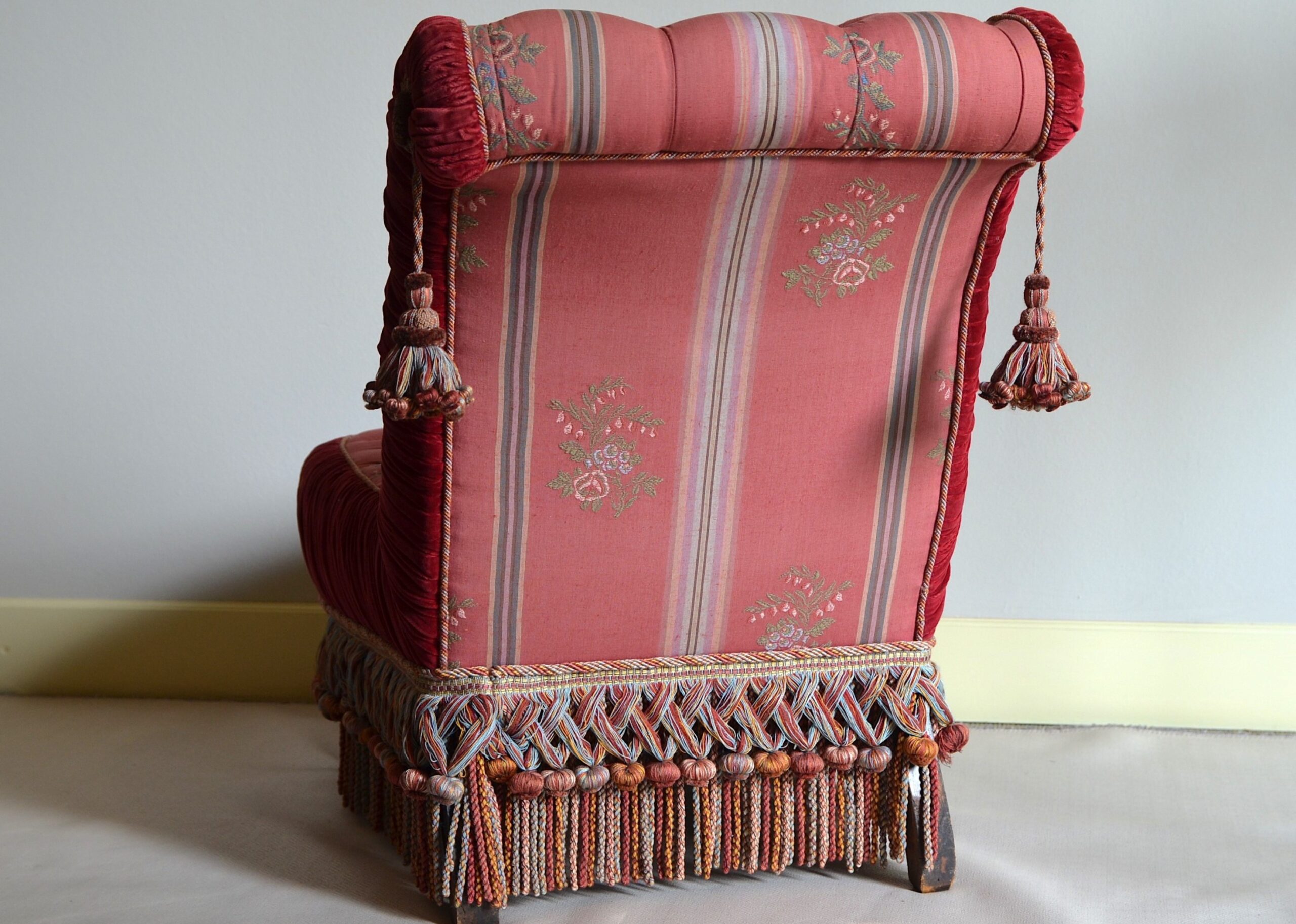 Ravasi Francesina poltroncina vintage velluto rosso 75 cm