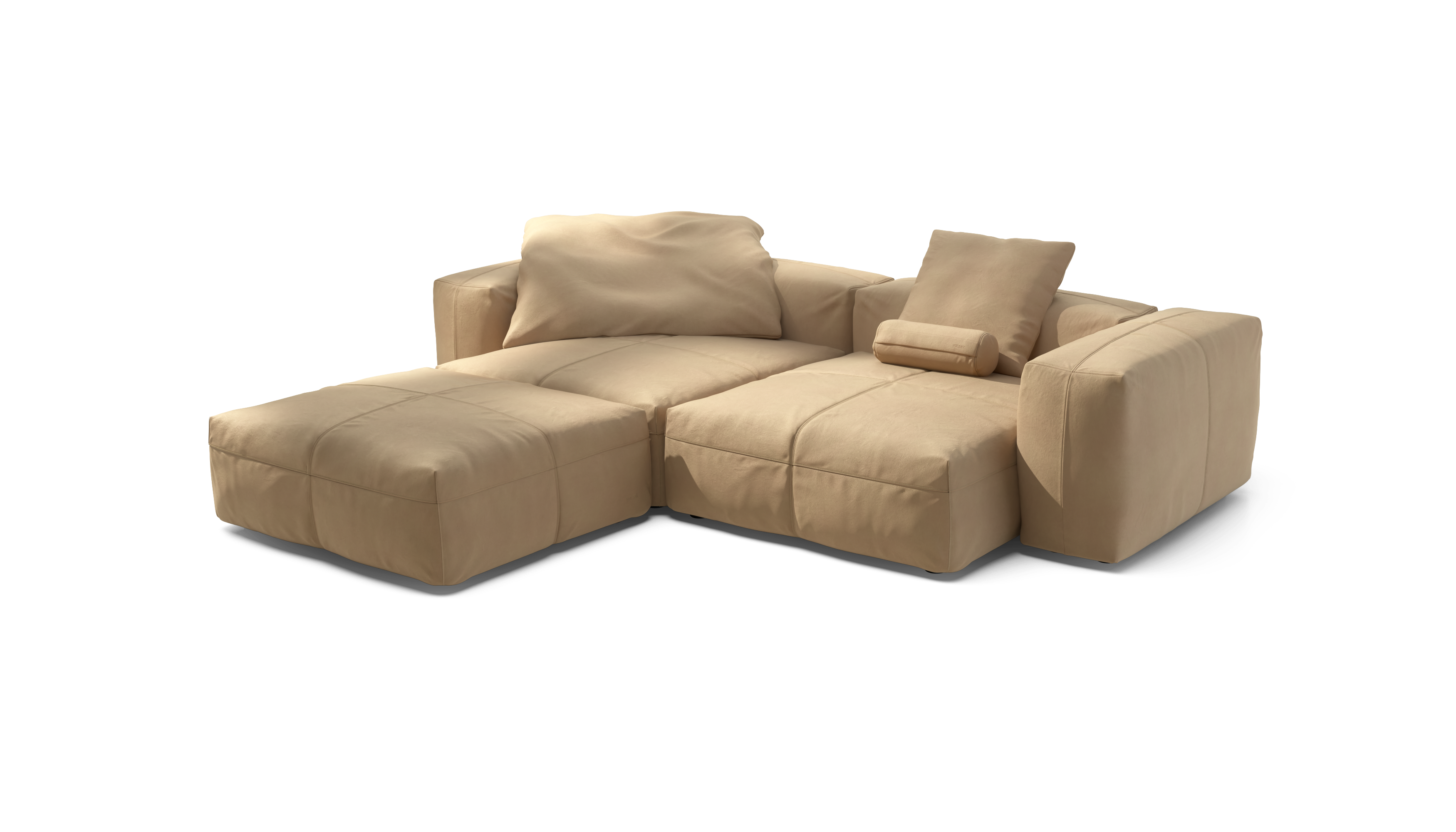 vetsak Sofa Set 03 divano pelle beige 272x220 7 moduli