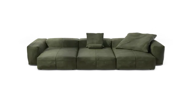 vetsak Sofa Set 05 divano pelle Olive 377x136 5 posti
