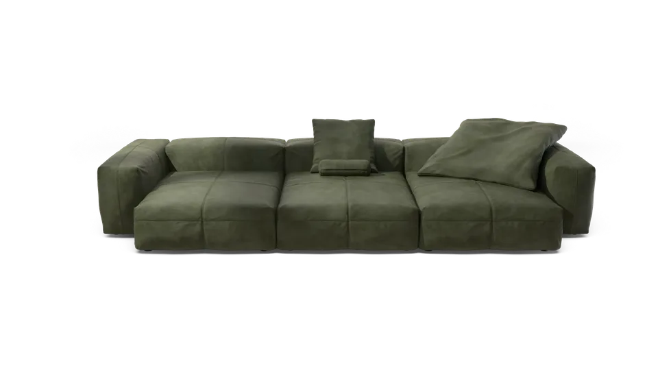 vetsak Sofa Set 05 divano pelle Olive 377x136 5 posti