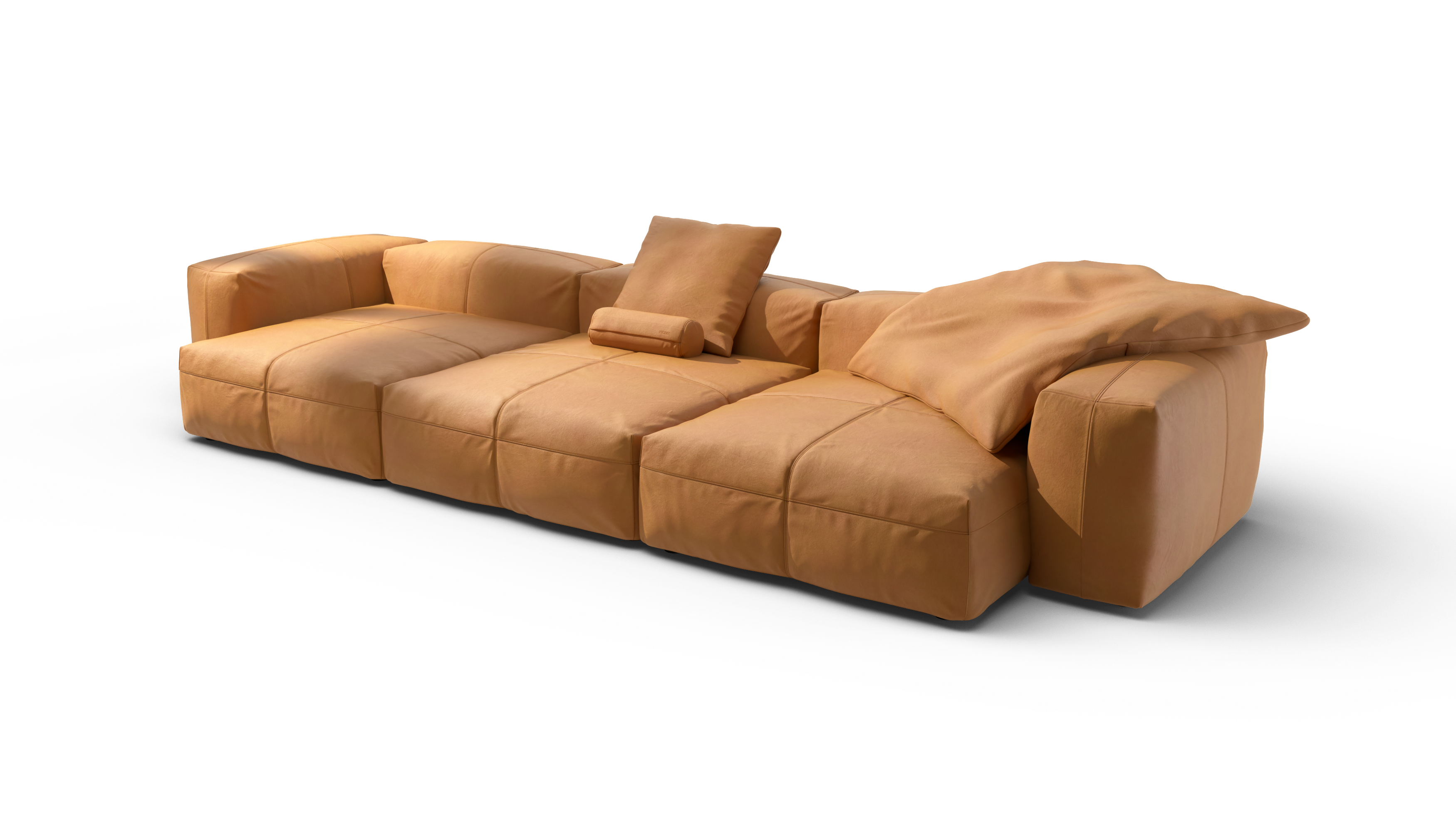 vetsak Sofa Set 05 divano pelle marrone 5 posti angolare