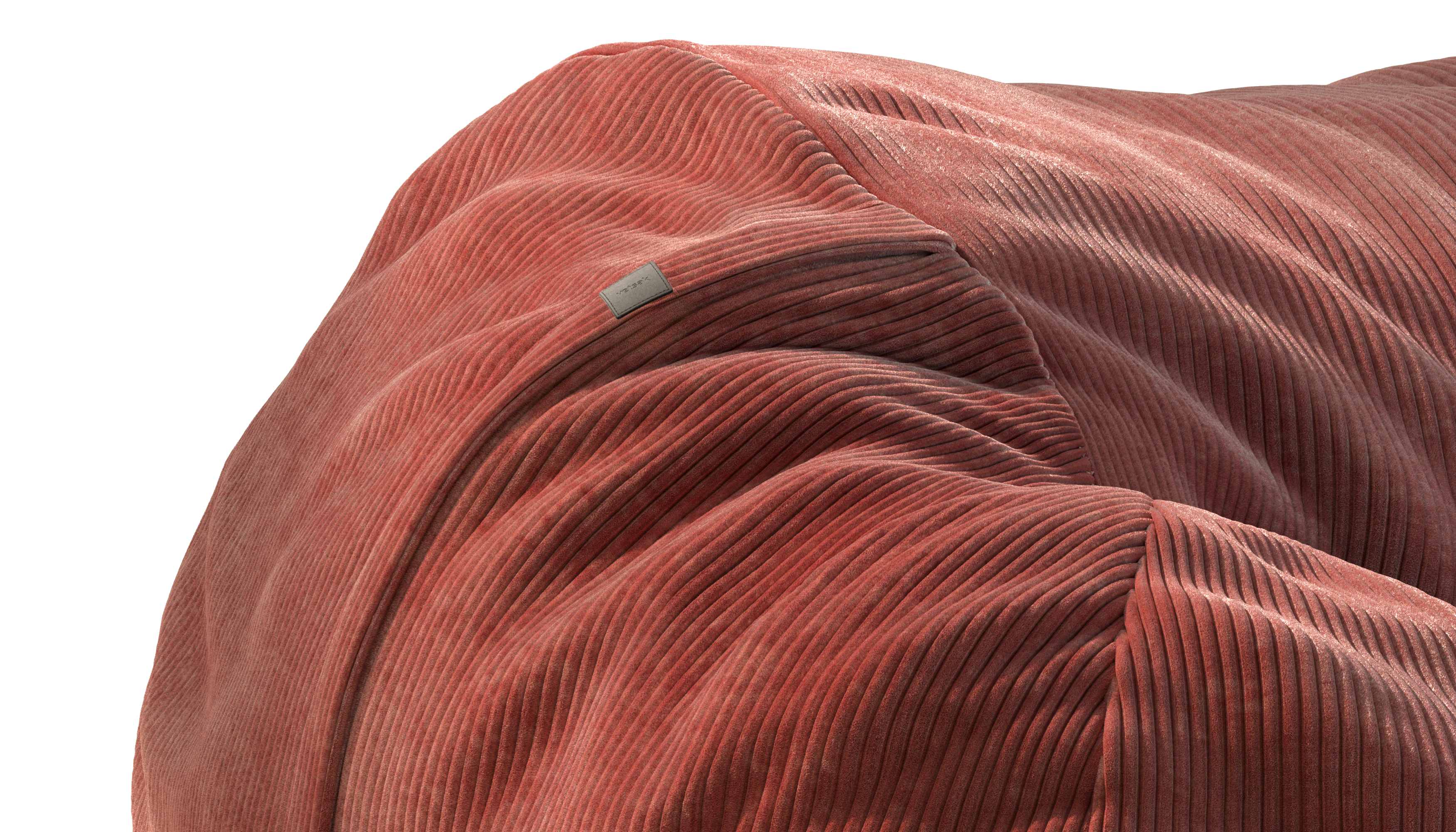 vetsak Beanbag Large pouf Cord Velour Brick sfoderabile