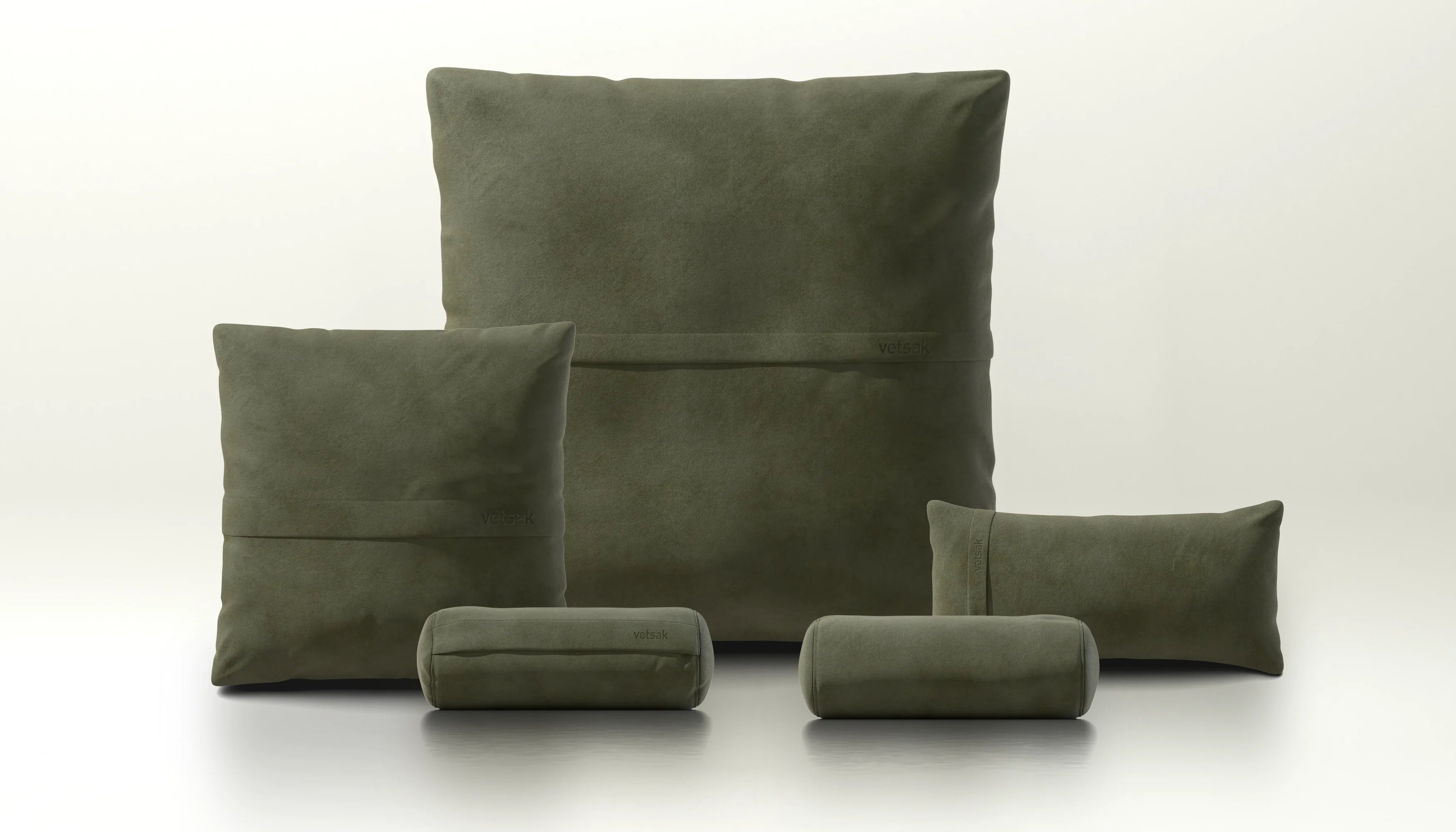 vetsak Pillow Set 4 set cuscini oliva pelle