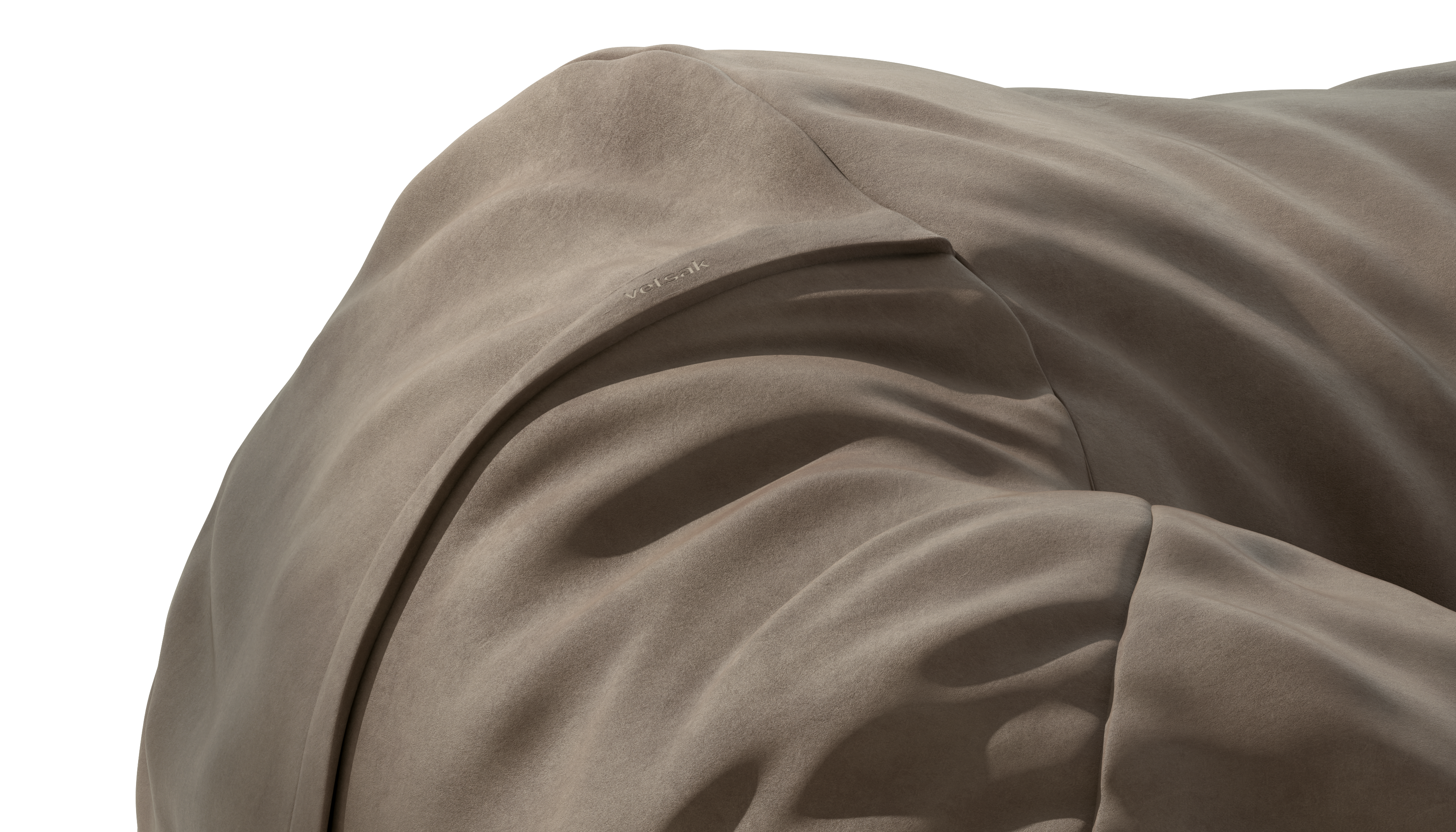vetsak Pouf Large pouf pelle Cacao sfoderabile