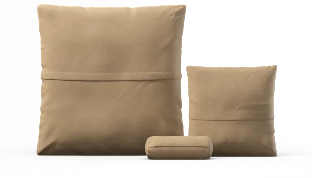 vetsak Set 2 cuscini beige in pelle