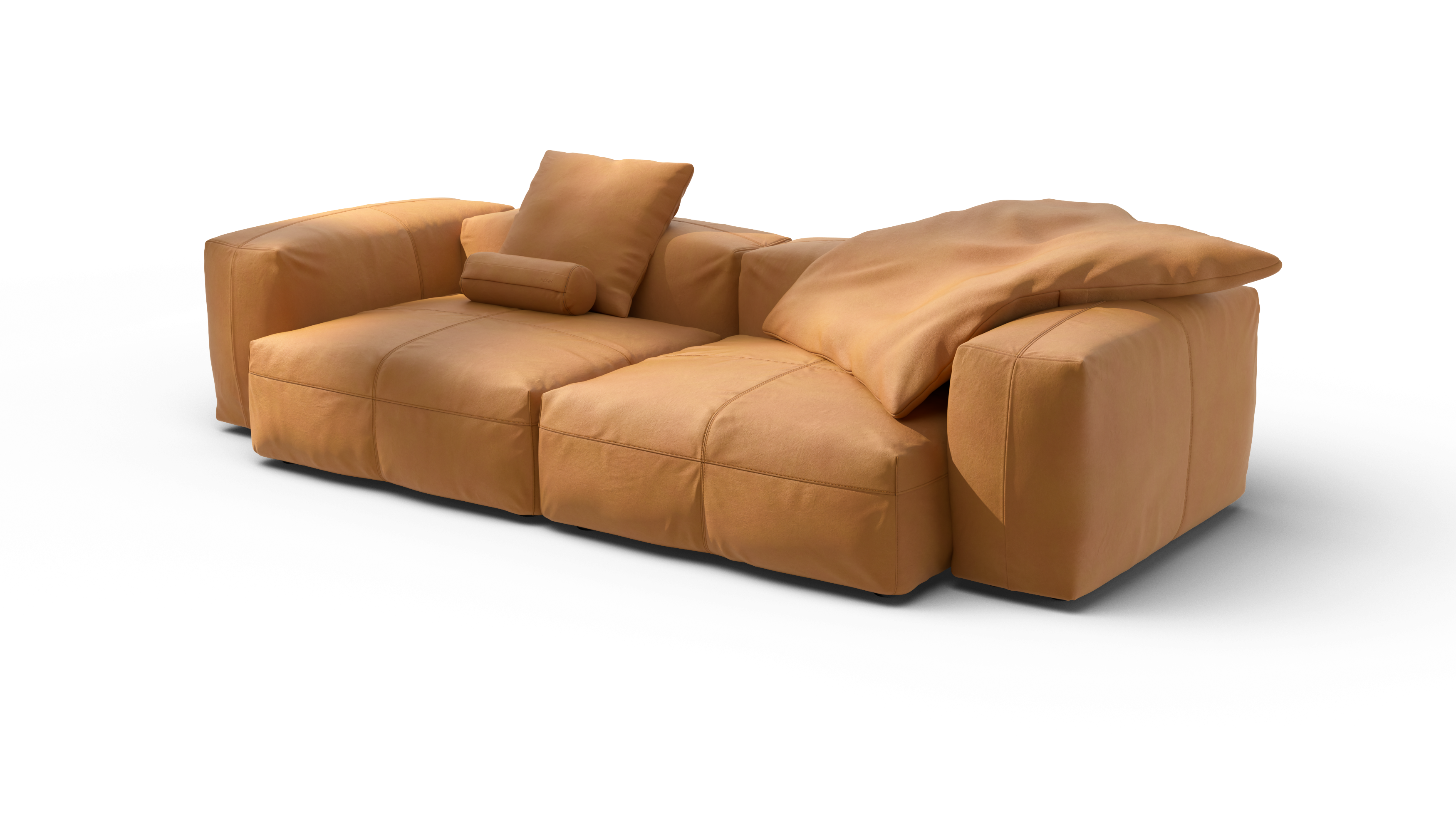 vetsak Sofa Set 02 Large divano pelle marrone 3,5 posti