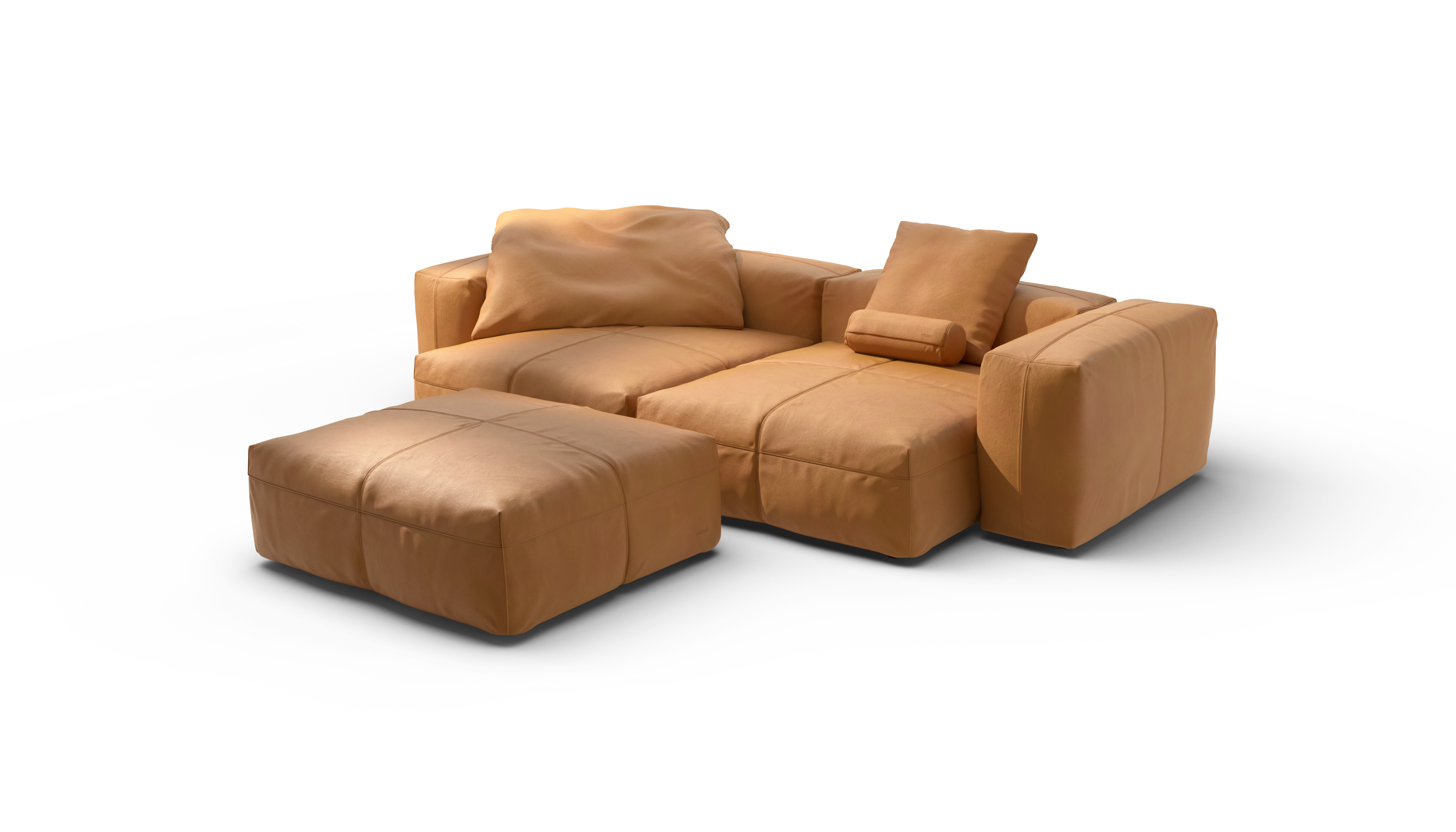 vetsak Sofa Set 03 divano angolare pelle marrone