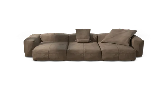 vetsak Sofa Set 05 divano pelle cacao 5 posti 377x136