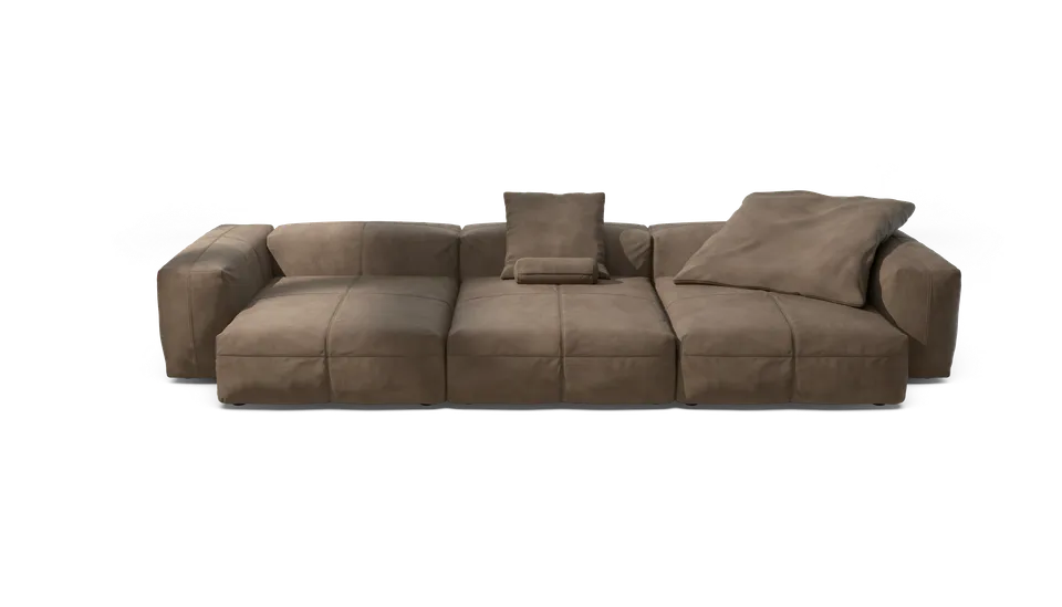 vetsak Sofa Set 05 divano pelle cacao 5 posti 377x136