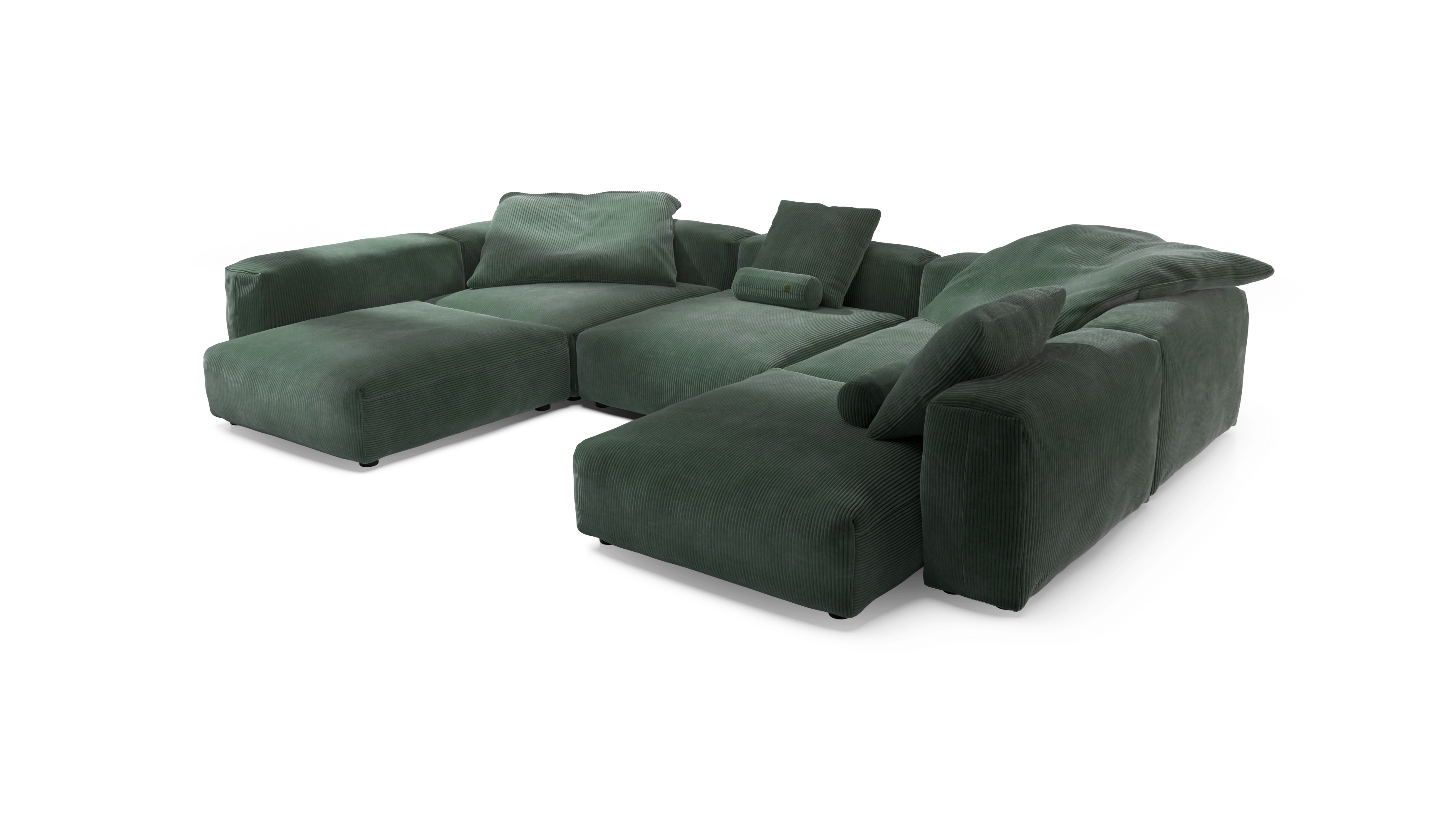 vetsak Sofa Set 06 divano a U 6,5 posti hunter velluto