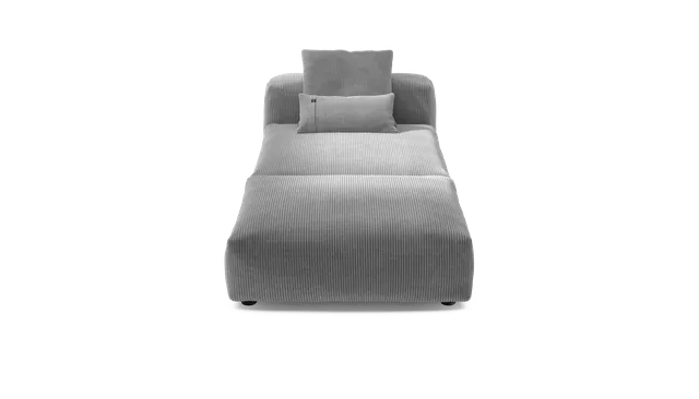 vetsak Sofa Set 07 Sun Lounger divano Cord Velour grigio 2 posti