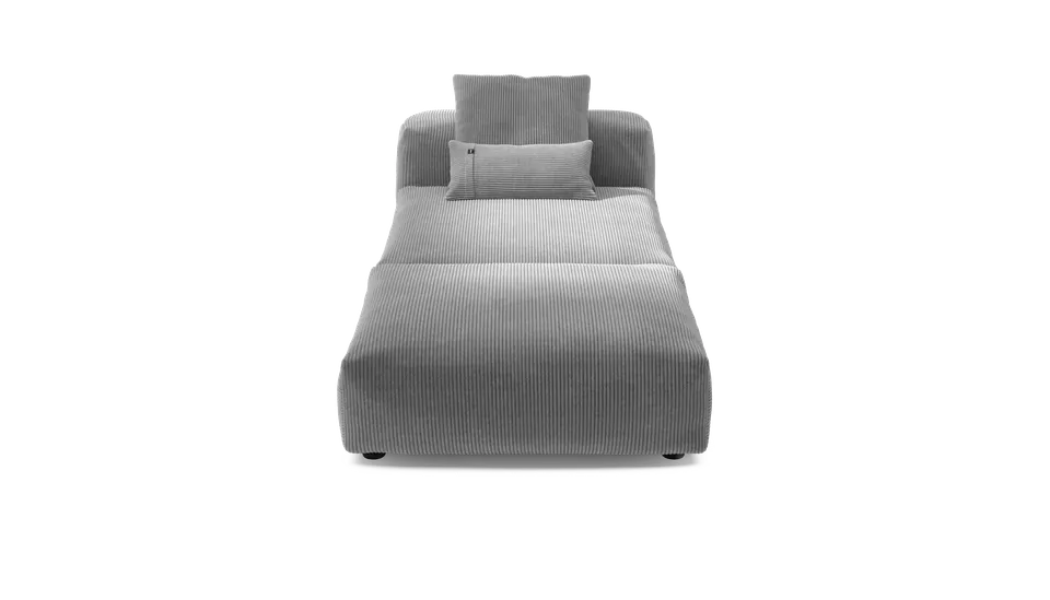 vetsak Sofa Set 07 Sun Lounger divano Cord Velour grigio 2 posti