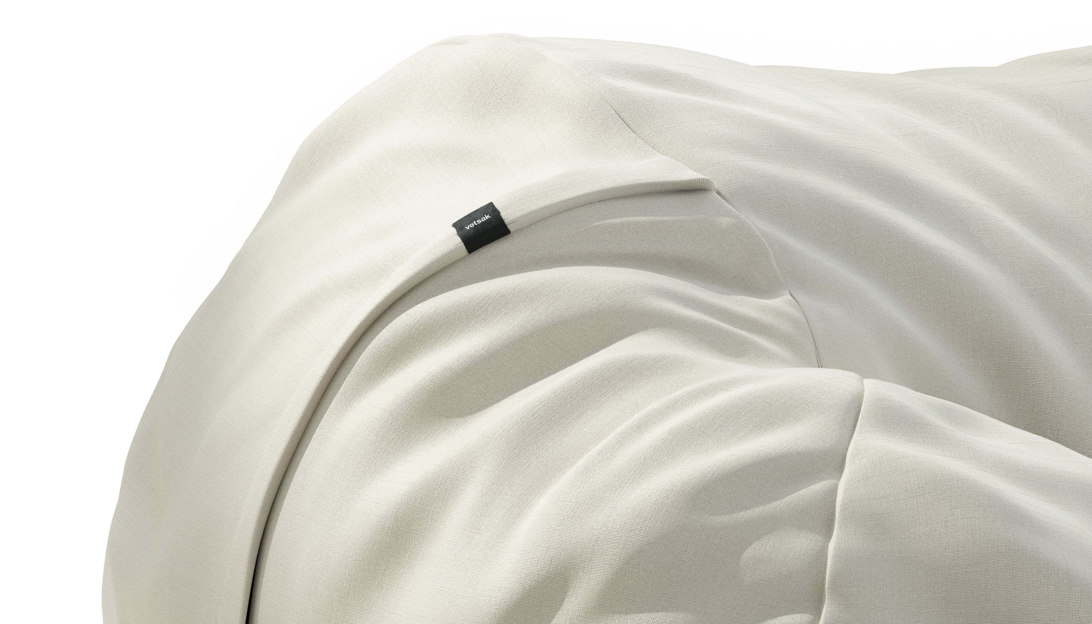 vetsak Cover Beanbag Large fodera pouf piquet crema
