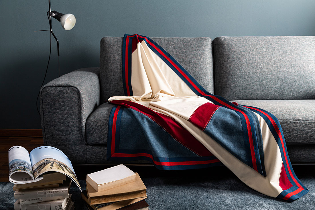 Ravasi Itaca plaid lana e cachemire bianco panna 175x146 cm