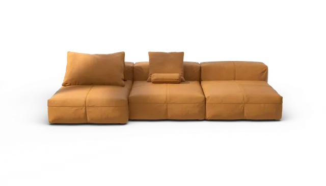 vetsak Sofa Set 04 divano 5 posti pelle marrone