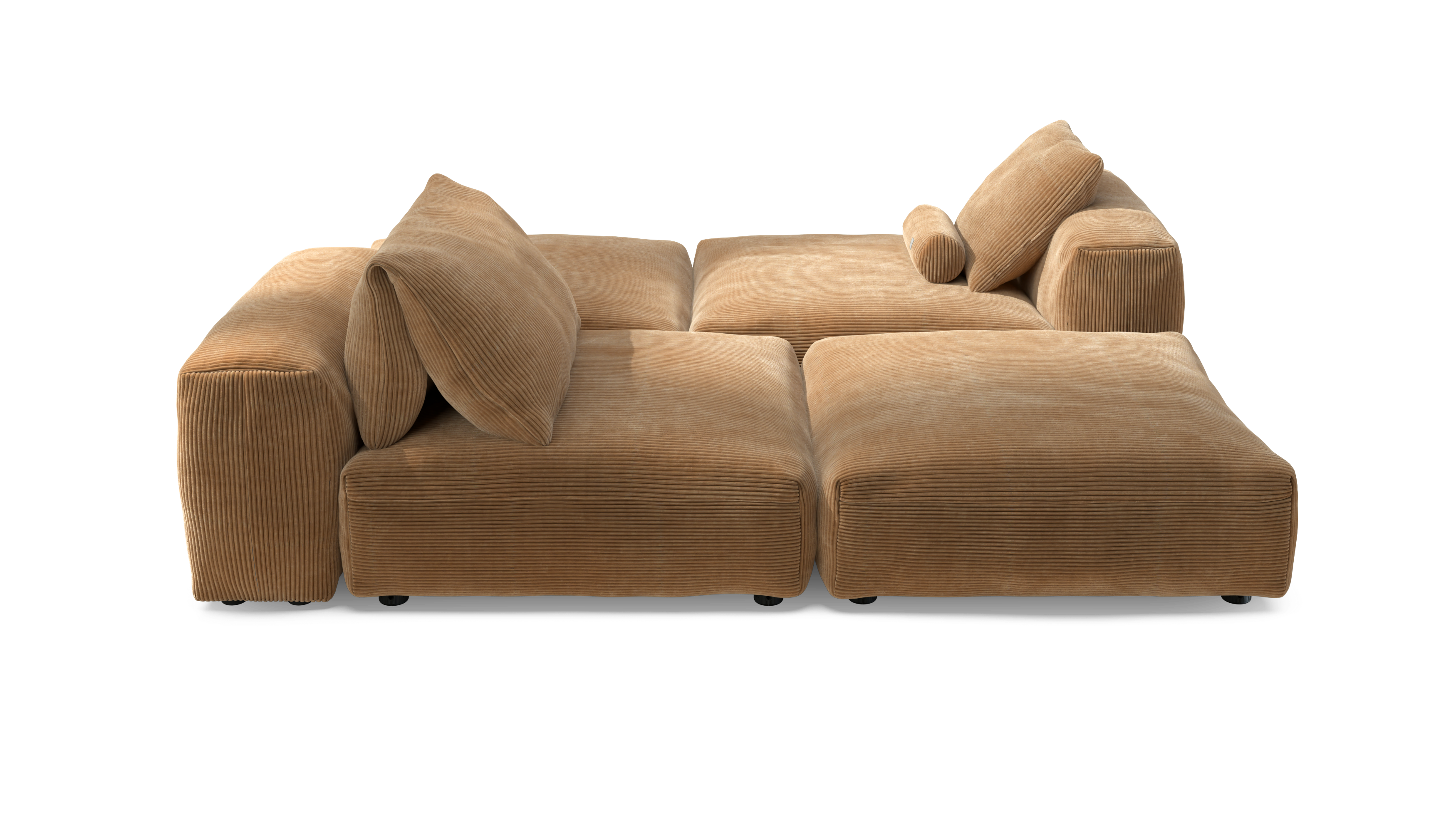 Vetsak Sofa Set 08 Daybed divano 6 posti velluto camel