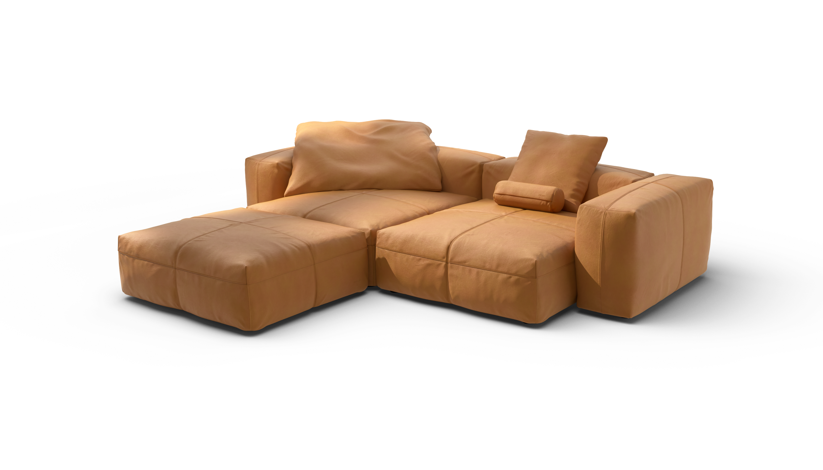 vetsak Sofa Set 03 divano angolare pelle marrone