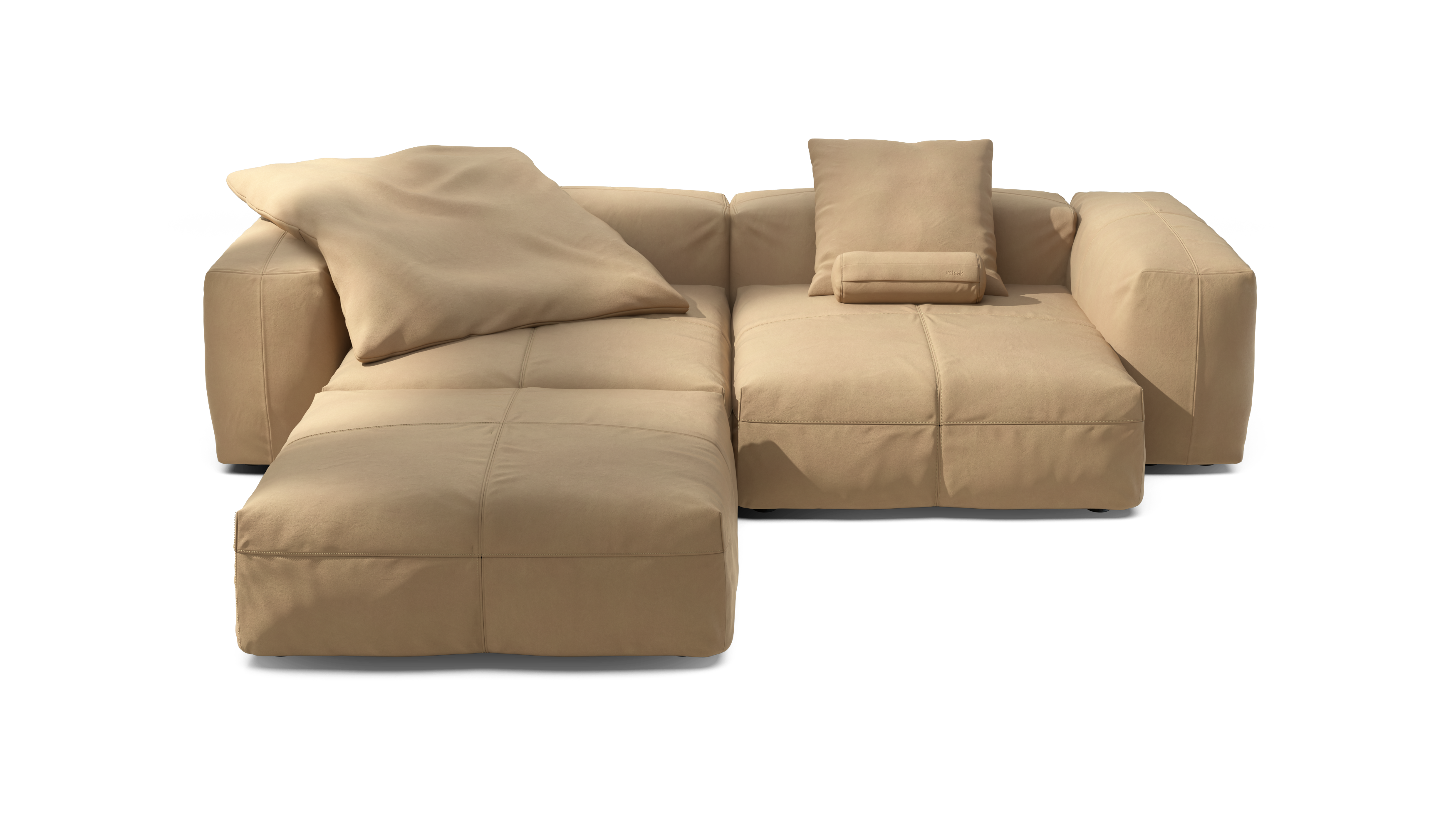 vetsak Sofa Set 03 divano pelle beige 272x220 7 moduli