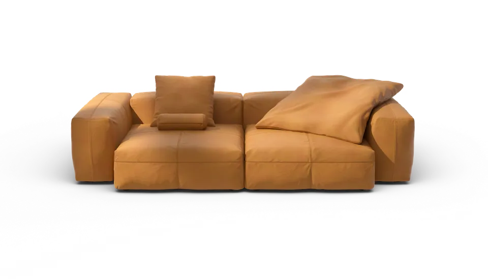 vetsak Sofa Set 02 Large divano pelle marrone 3,5 posti