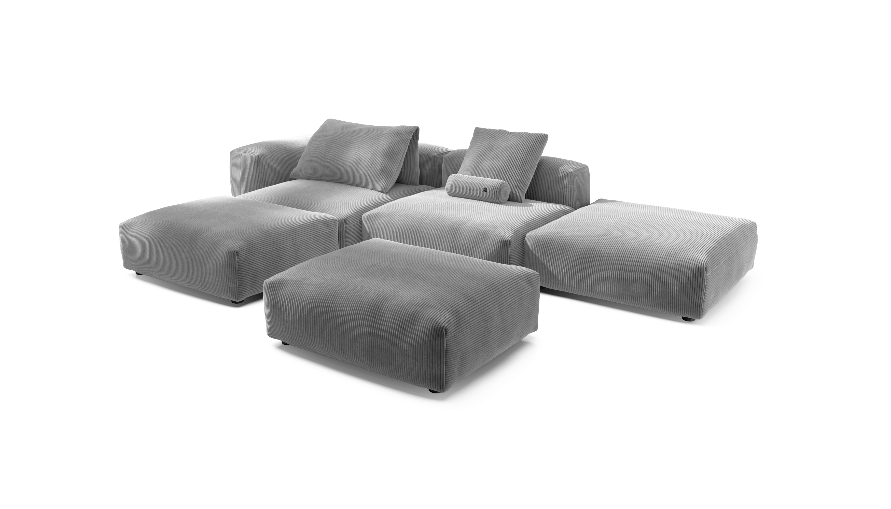 vetsak Sofa Set 09 The Island divano grigio chiaro velluto