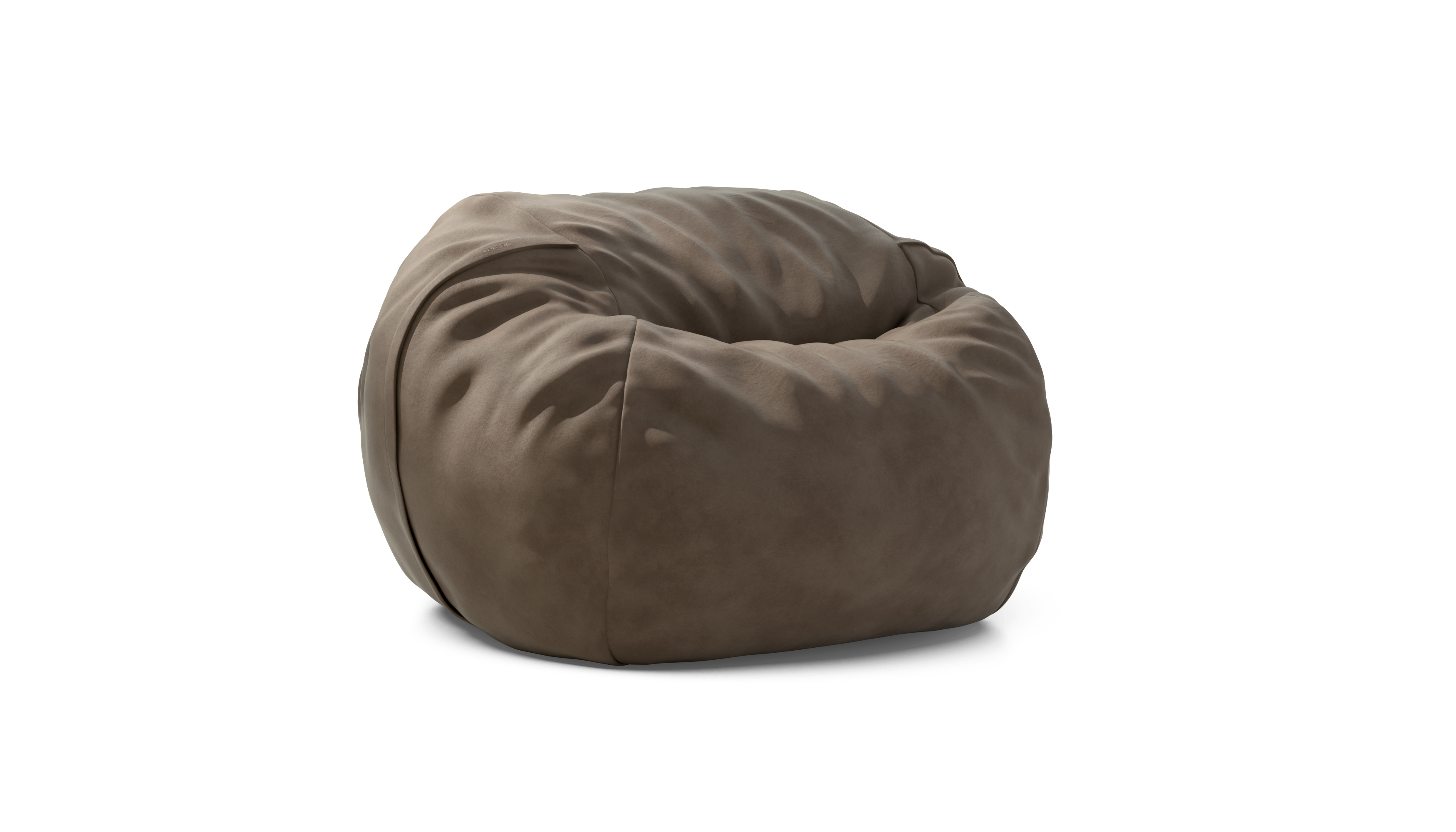 vetsak Pouf Medium pouf in pelle cacao sfoderabile