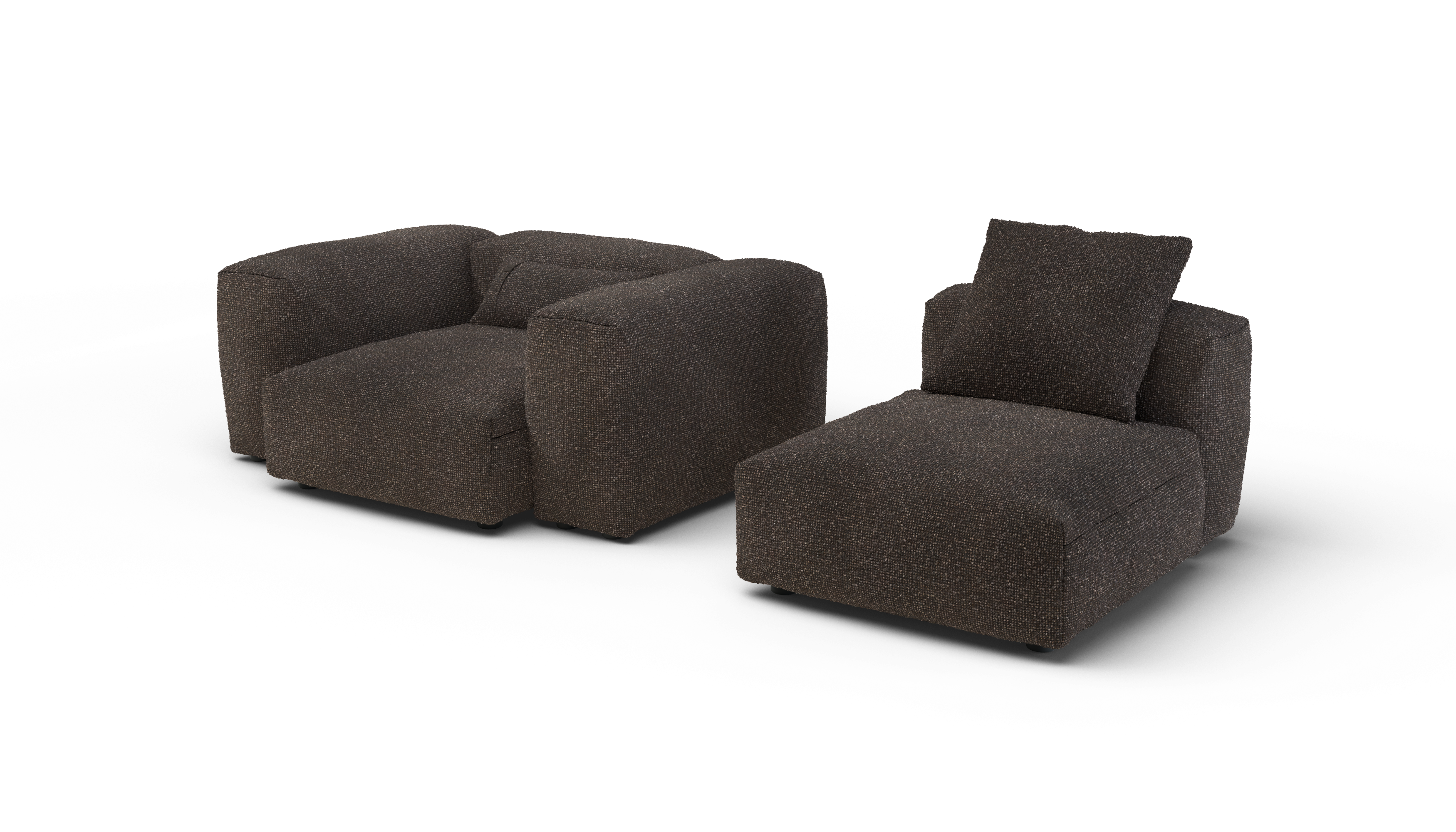 vetsak Sofa Set 02 Medium divano 2,5 posti noce