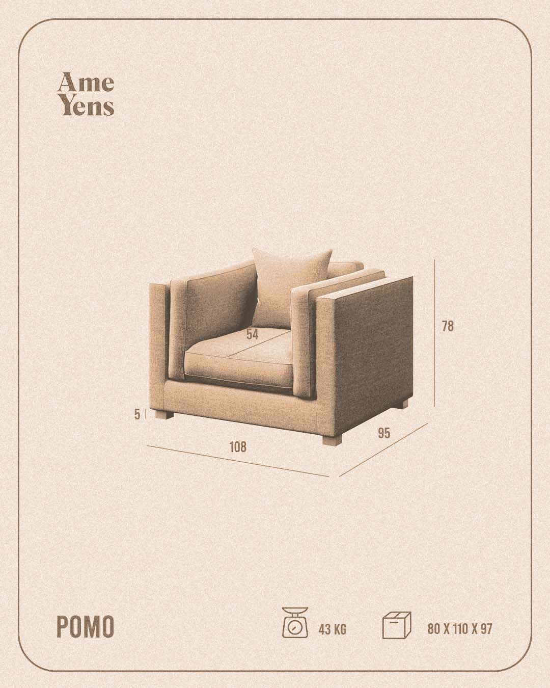 Ame Yens Pomo poltrona imbottita 108 cm