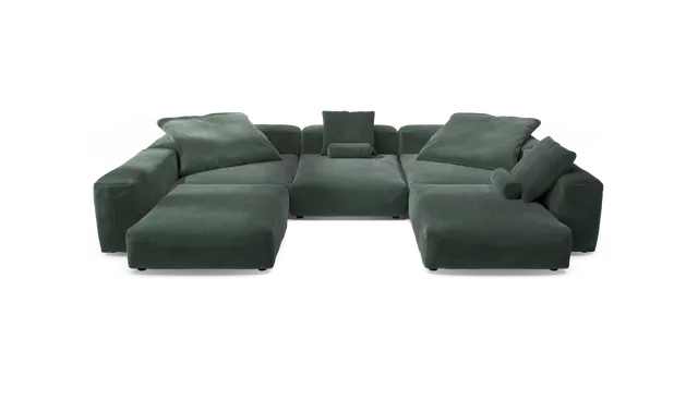 vetsak Sofa Set 06 divano a U 6,5 posti hunter velluto