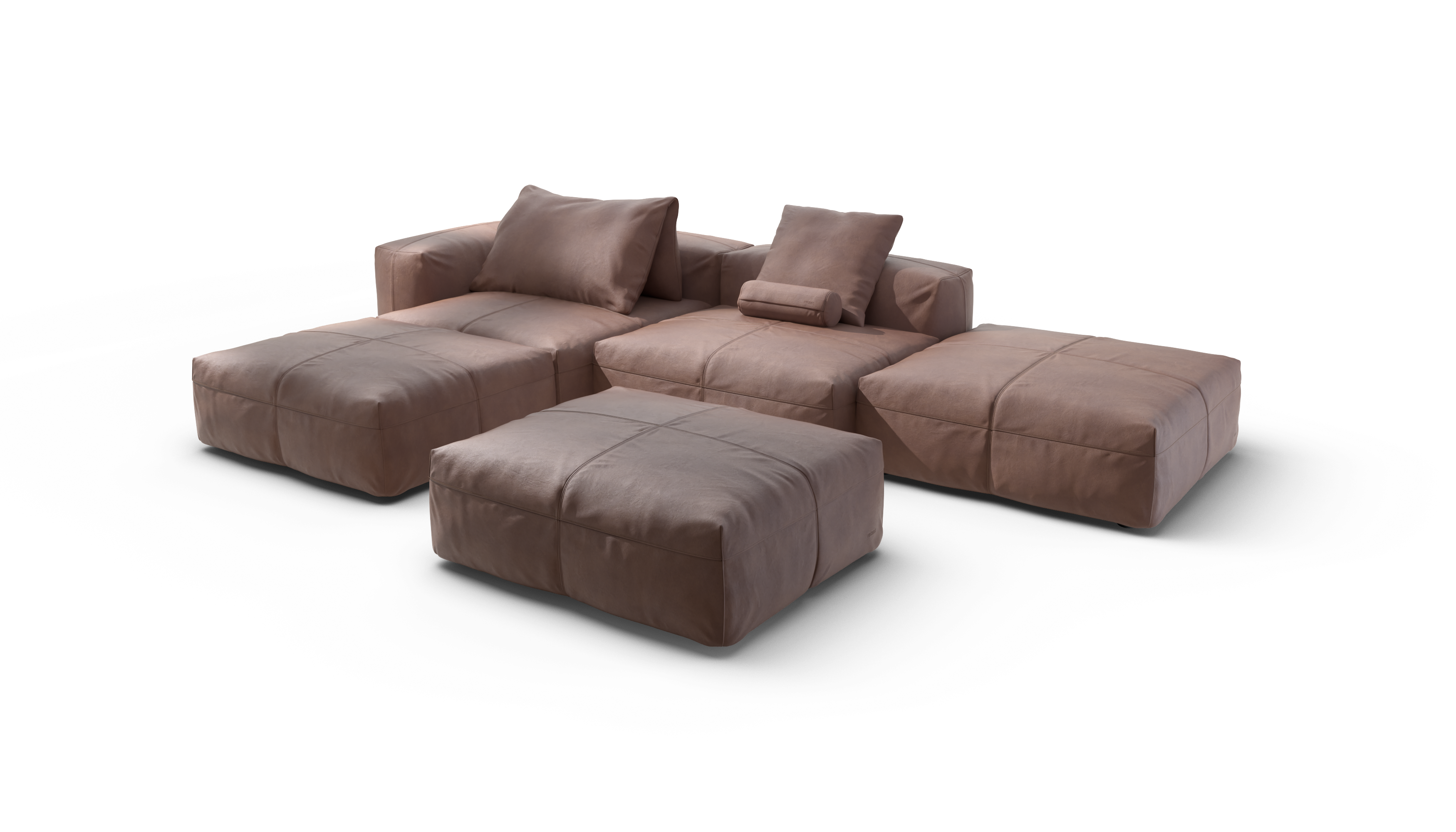 vetsak Sofa Set 09 The Island divano modulare pelle pietra