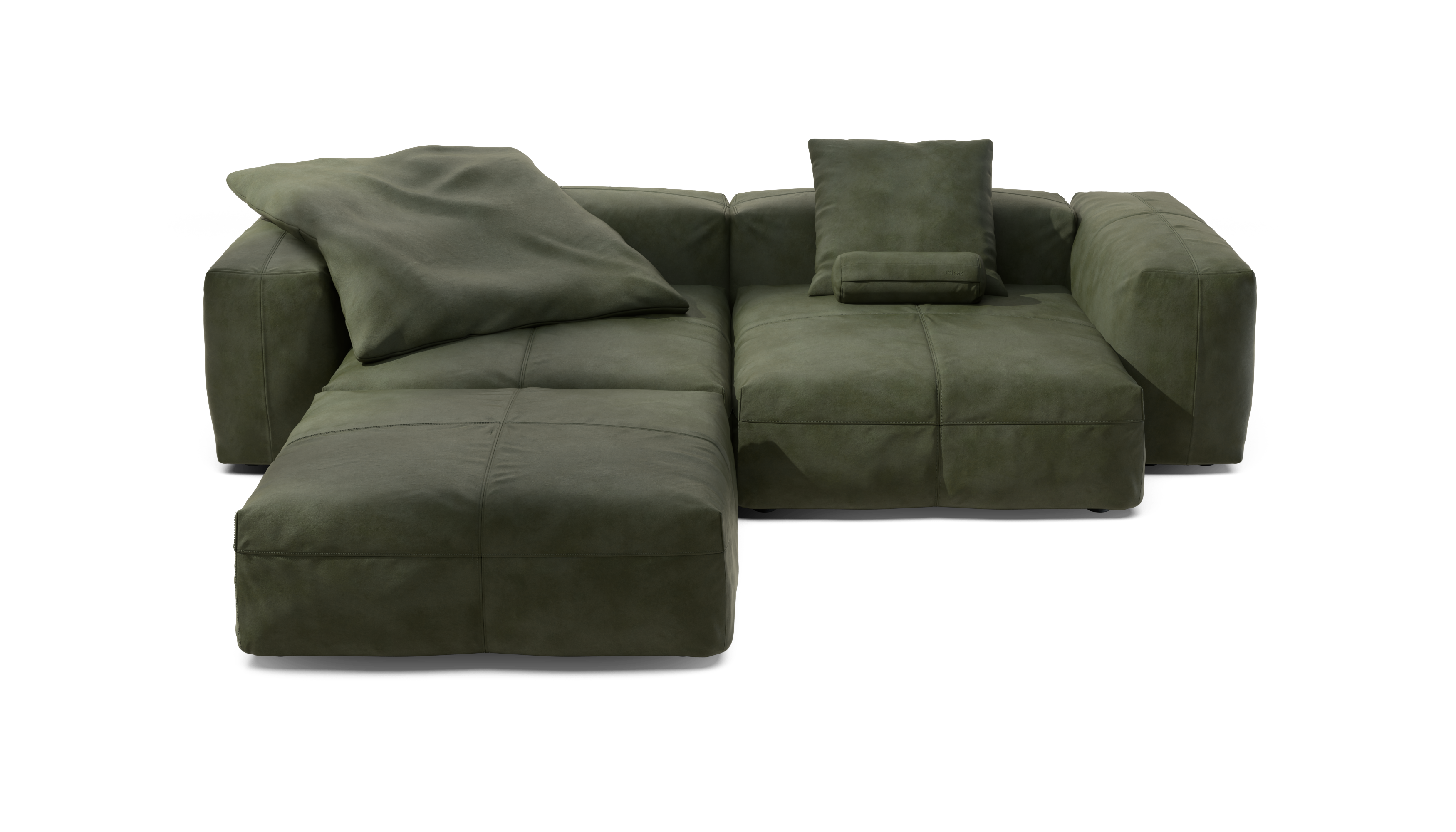 vetsak Sofa Set 03 divano oliva pelle 4 posti angolare