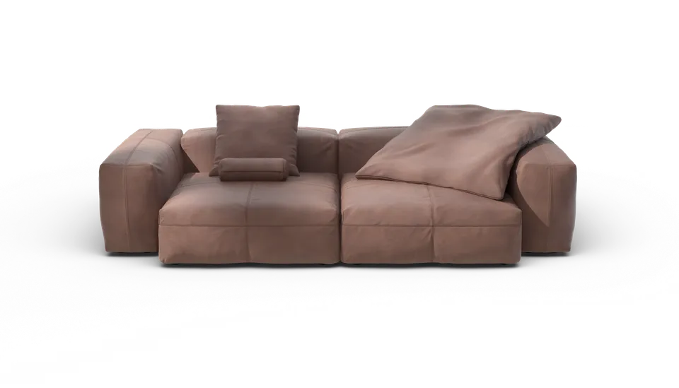 vetsak Sofa Set 02 Large divano modulare pelle stone 3,5 posti