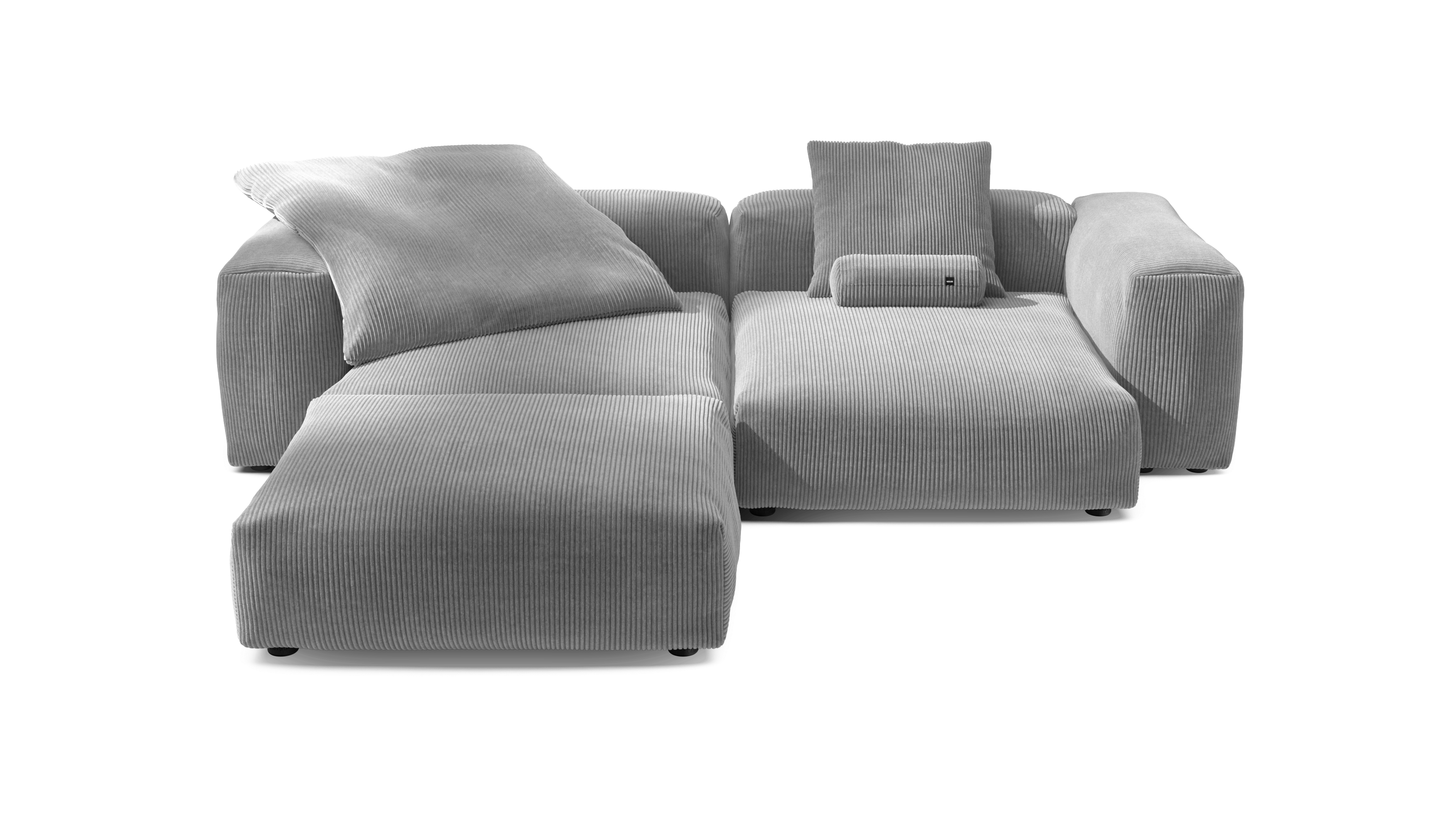 vetsak Sofa Set 03 divano angolare Cord Velour grigio chiaro