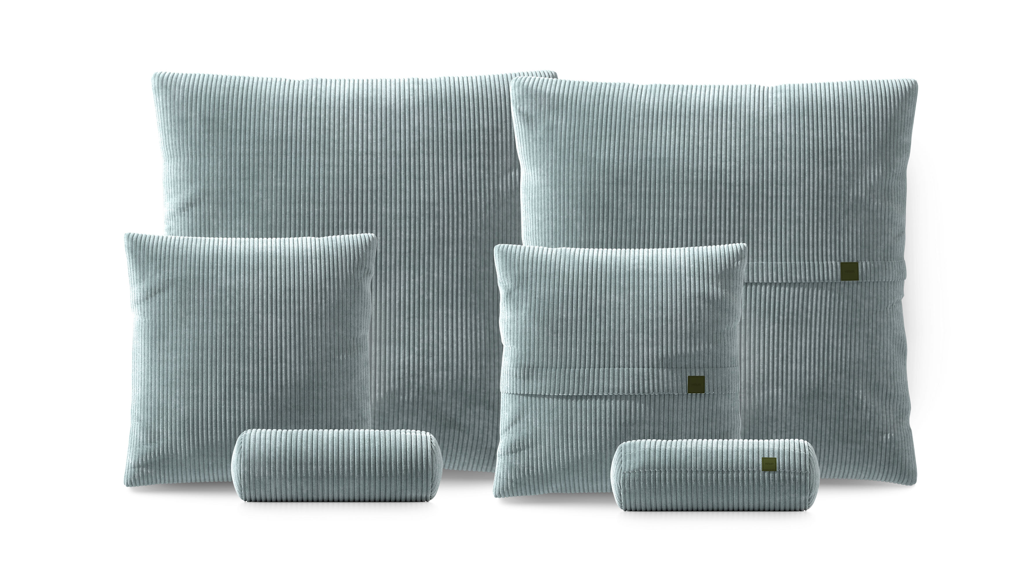 vetsak Pillow Set 3 set cuscini menta in velluto a coste